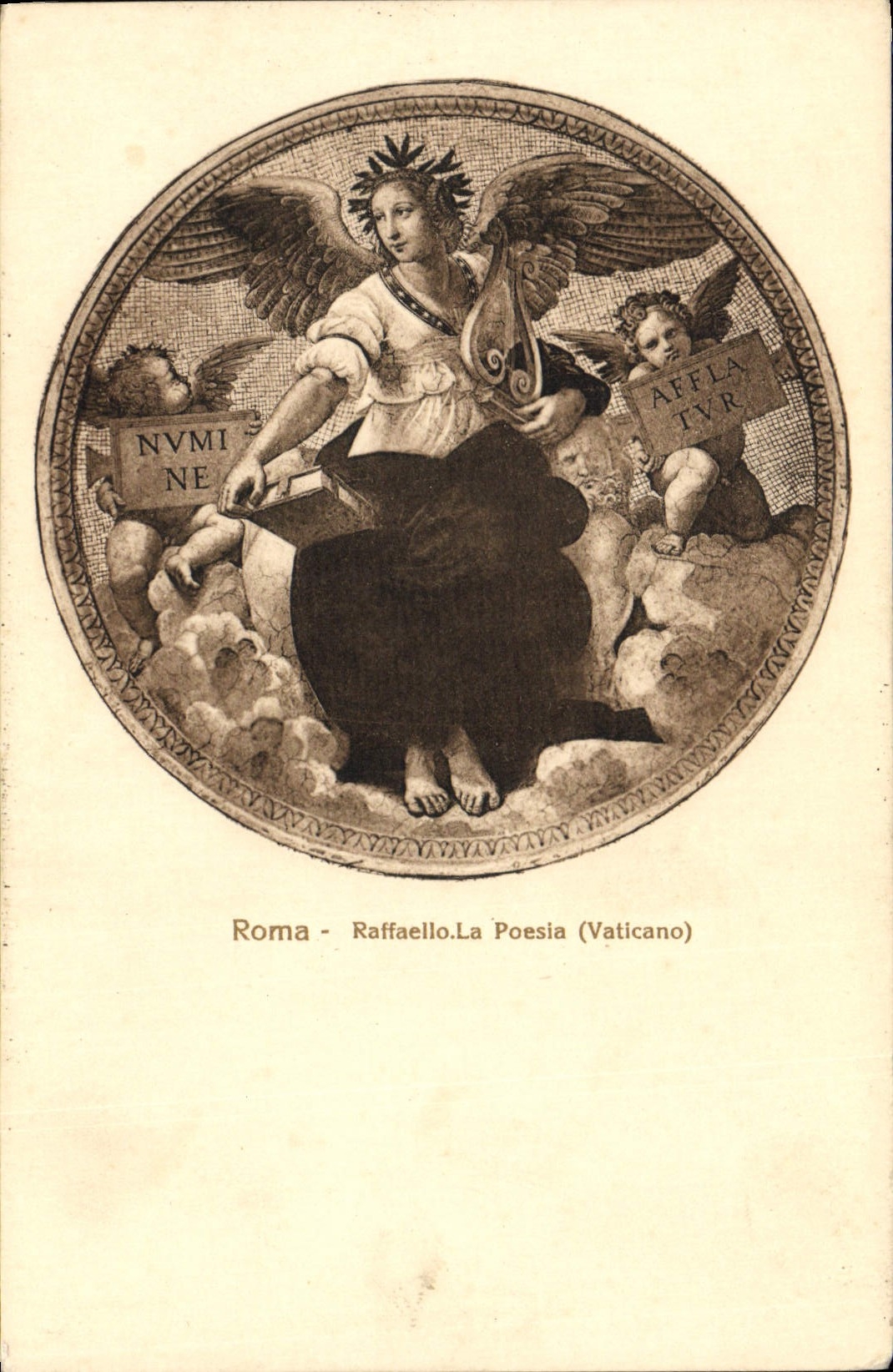 POSTAL Roma Raffaello Poesia Vaticano de la VENDIMIA