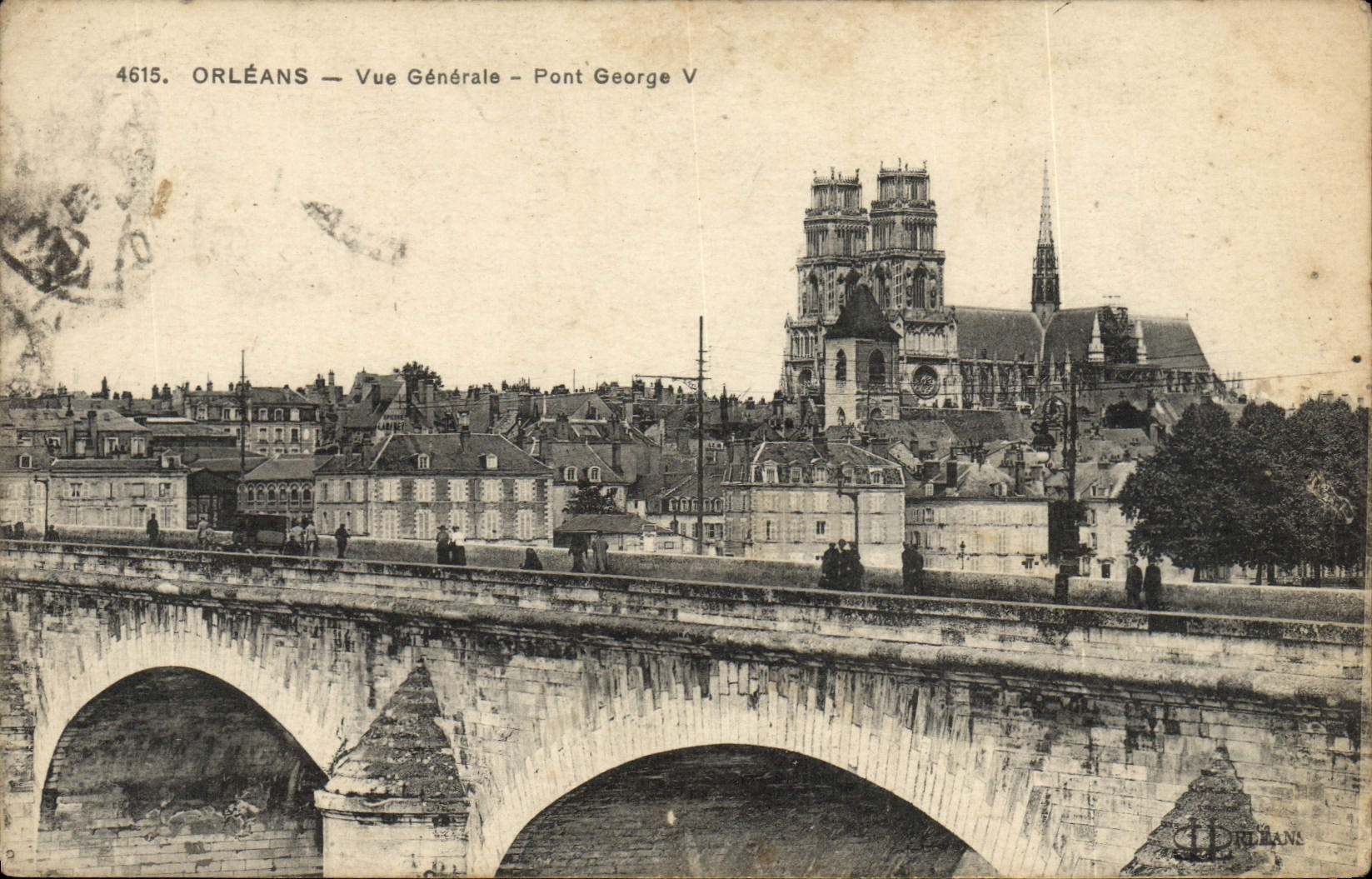 Puente George V de la opinión de Orleans de la POSTAL de la VENDIMIA