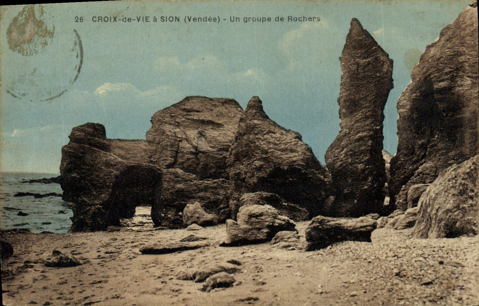 VINTAGE POSTCARD Croix de Vie Sion a Group Of Rocks has