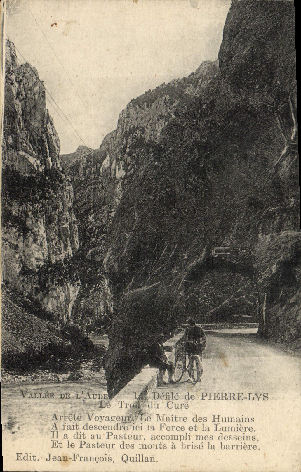 VINTAGE POSTCARD Valley Of the Aude the Procession Of Pierre Lily the Hole Of the Cure