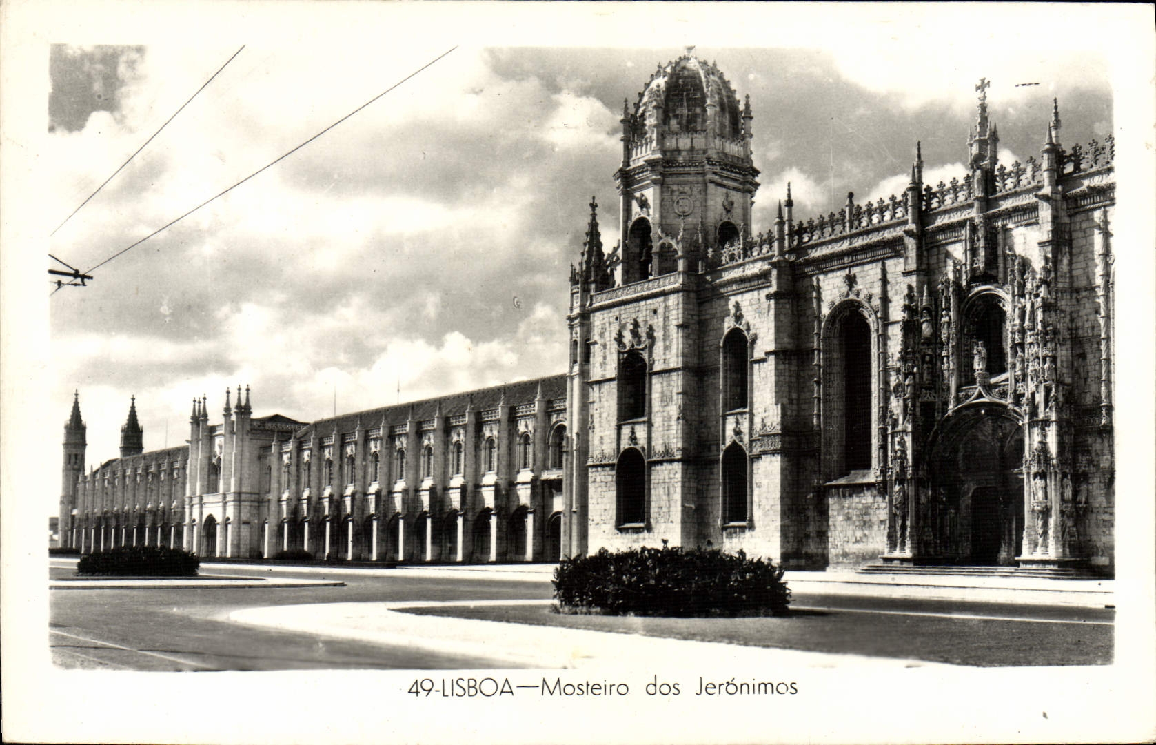 VINTAGE POSTCARD Lisboa Mosteiro Back Jeronimos