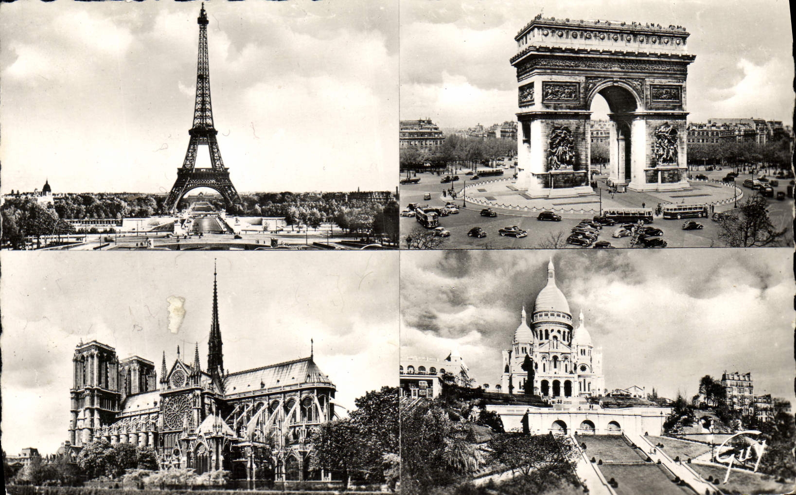 CPM Paris Et Ses Merveilles La Tour Eiffel L'Arc De Triomphe De l'Etoile