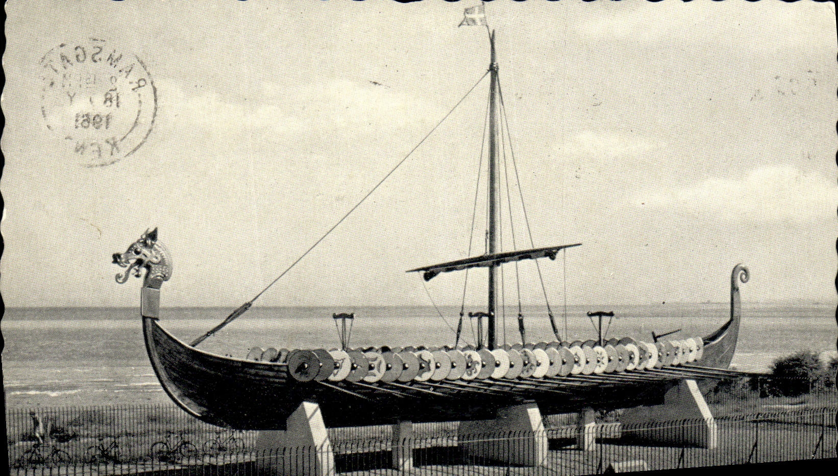 MODERN CARD The Viking ship Pegwell Bay Ramsgate Boat