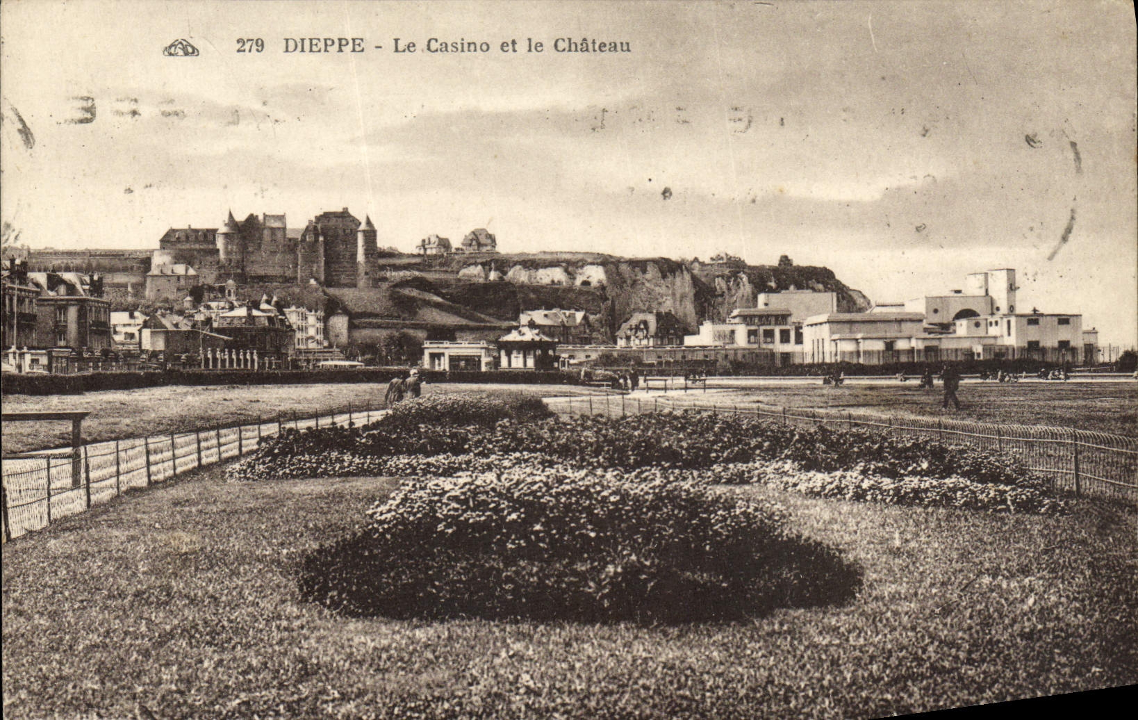 POSTAL Dieppe de la VENDIMIA el casino y el castillo