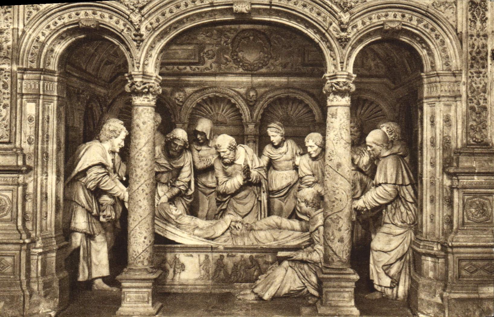 VINTAGE POSTCARD Abbey De Solesmes Saints the burial of Notre Dame