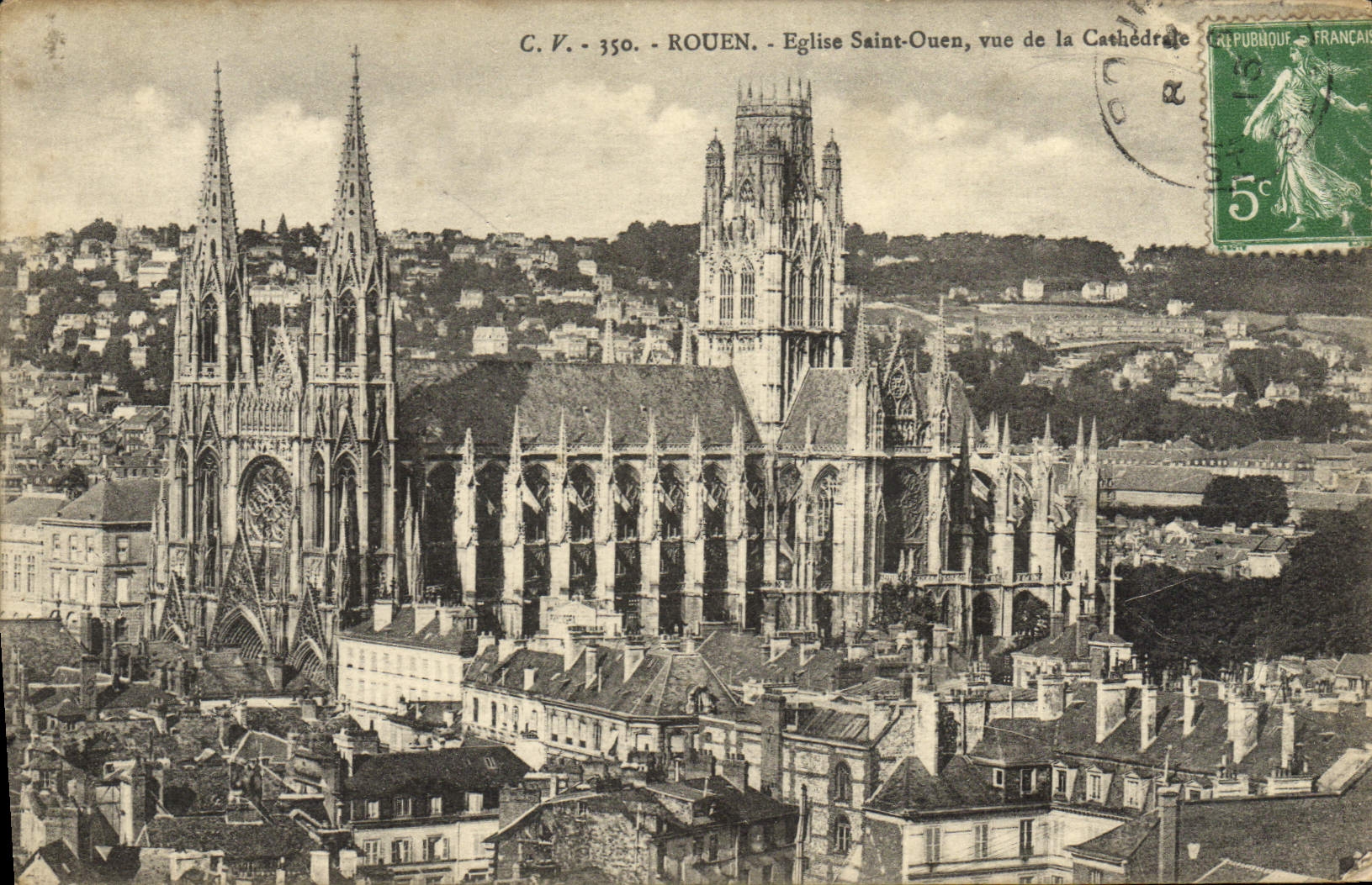 CPA Rouen Eglise Saint Ouen Vue De La Cathedrale