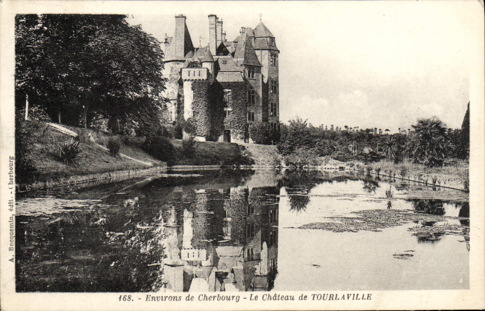 VINTAGE POSTCARD Surroundings Of Cherbourg the Castle of Tourlaville