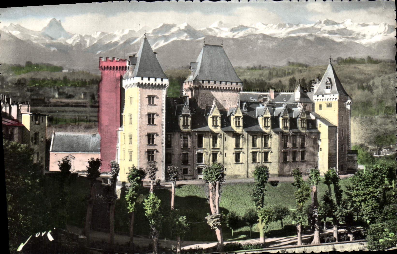 MODERN CARD Pau the Castle and the Chain of the Pyrenees
