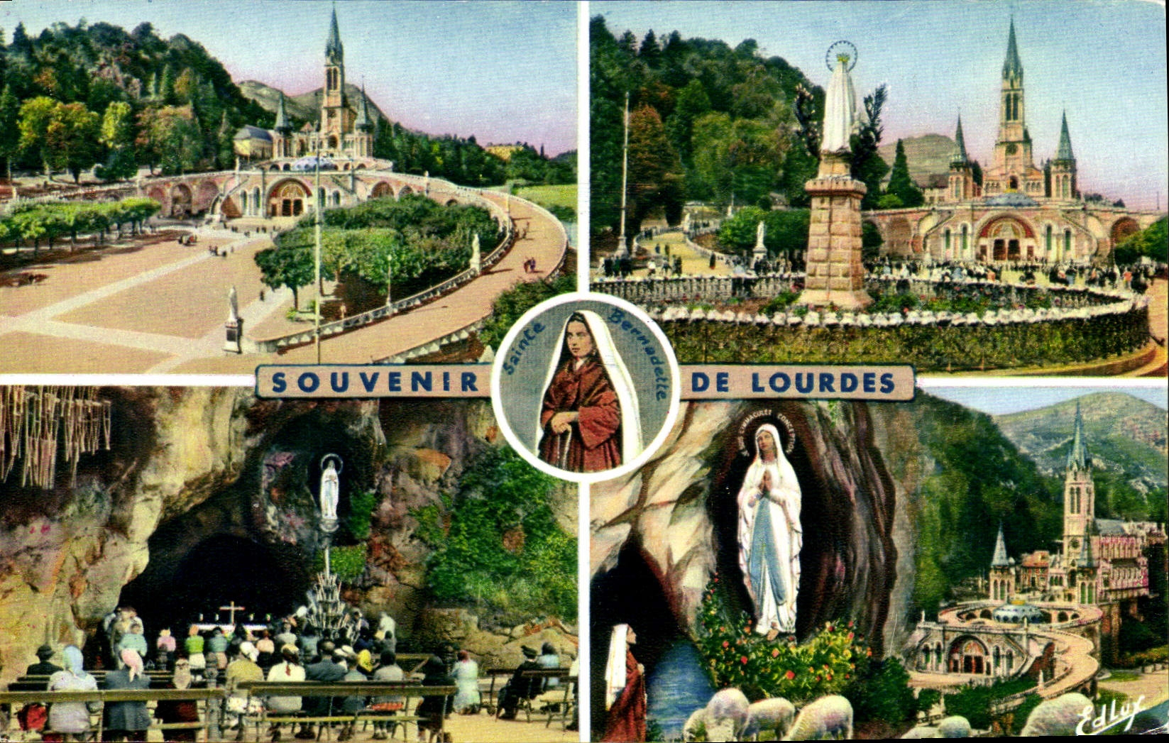 MODERN CARD Heavy the basilica the virgin couronnee appearance the miraculous cave