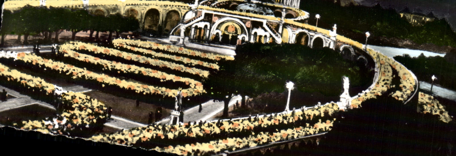 MODERN CARD Heavy the Basilica illuminee and the procession with the torches