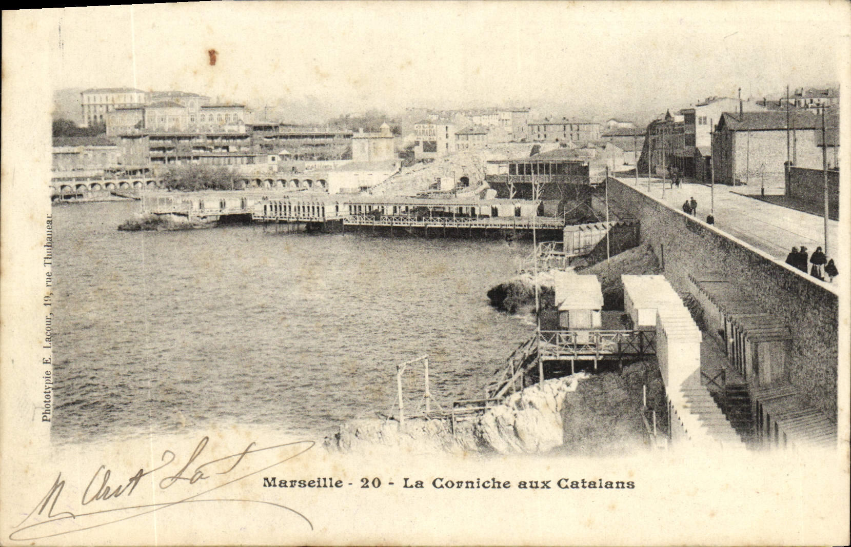 POSTAL Marsella de la VENDIMIA la cornisa con los catalanes