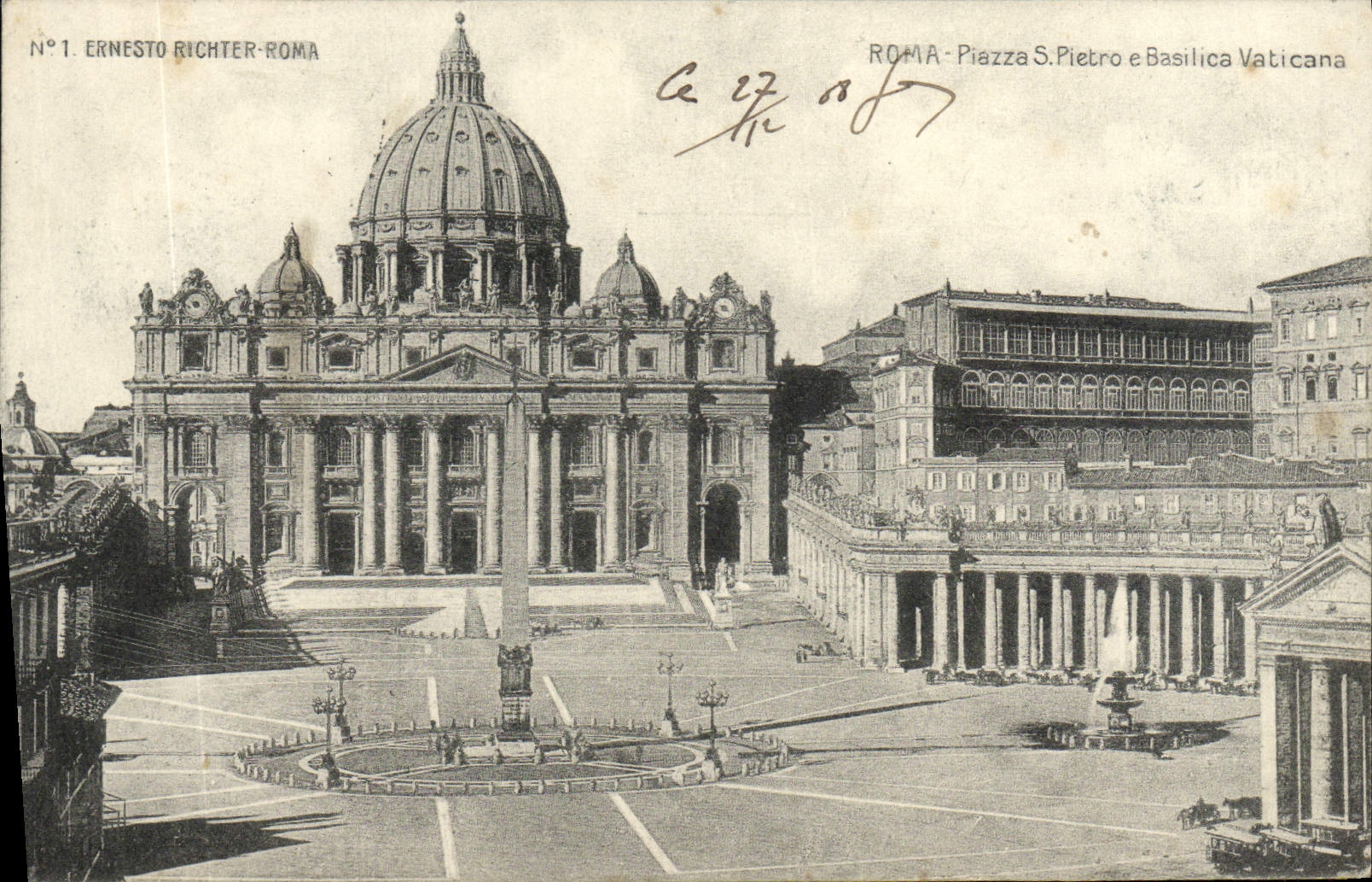 Basílica Vaticano de la plaza S Pedro E de Roma de la POSTAL de la VENDIMIA