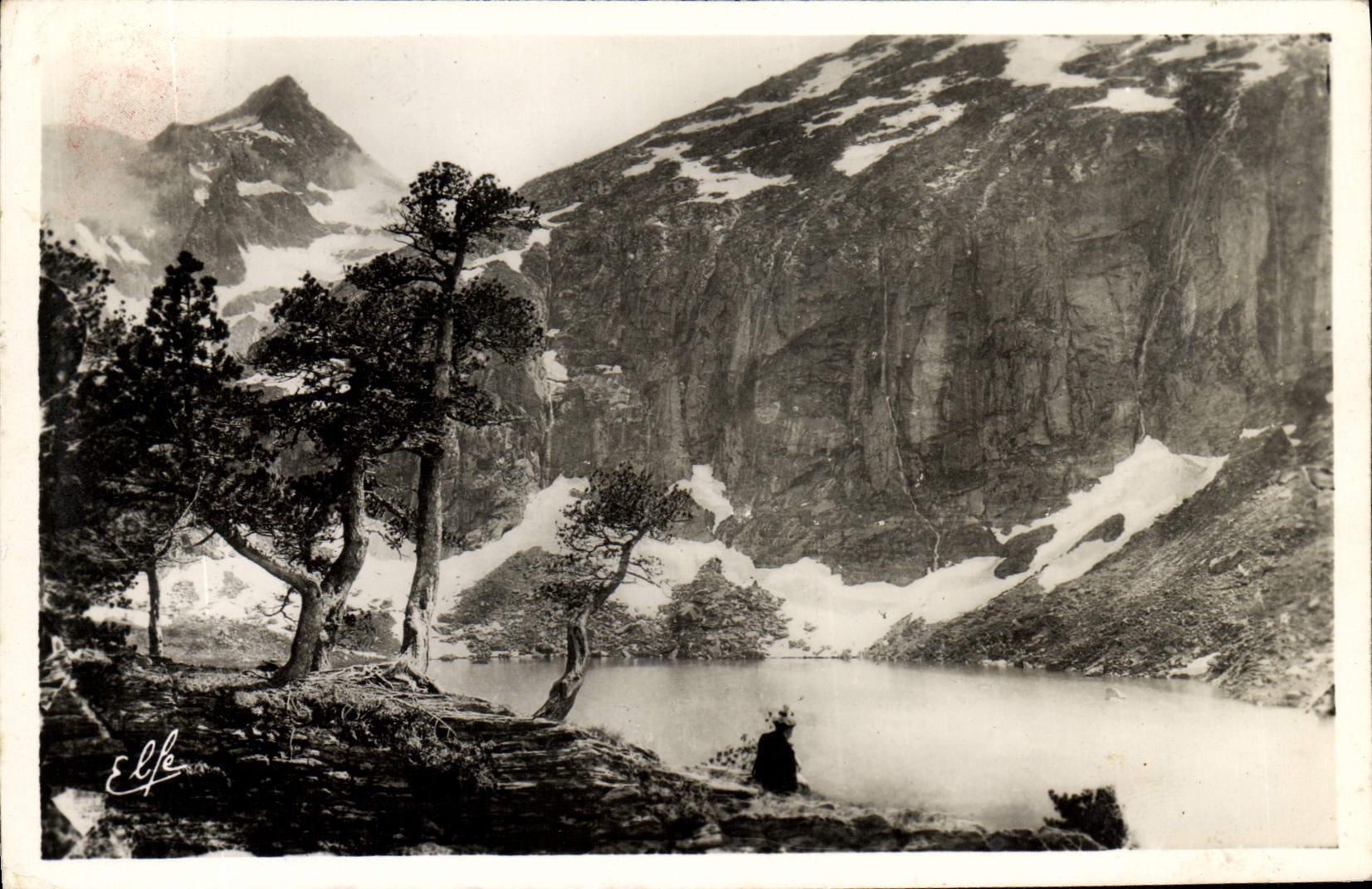 MODERN CARD Luchon Lake Espingo to the top of the Lake Oo