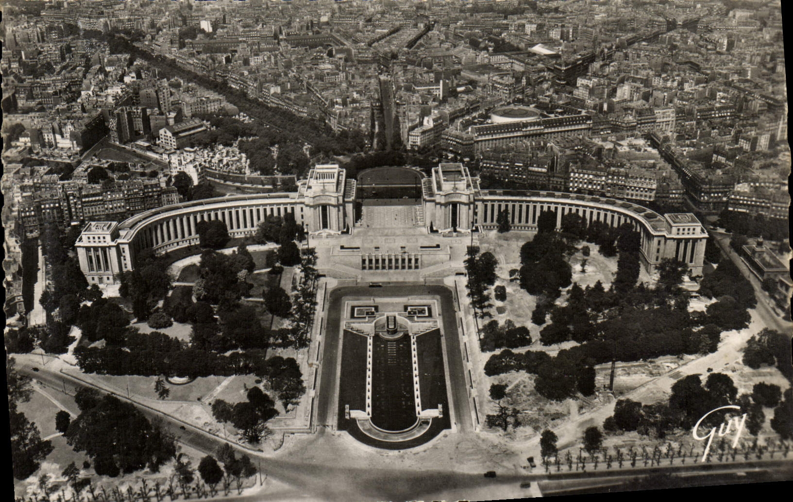 POSTAL MODERNA París panorámica el paladar de Chaillot vista de la torre Eiffel
