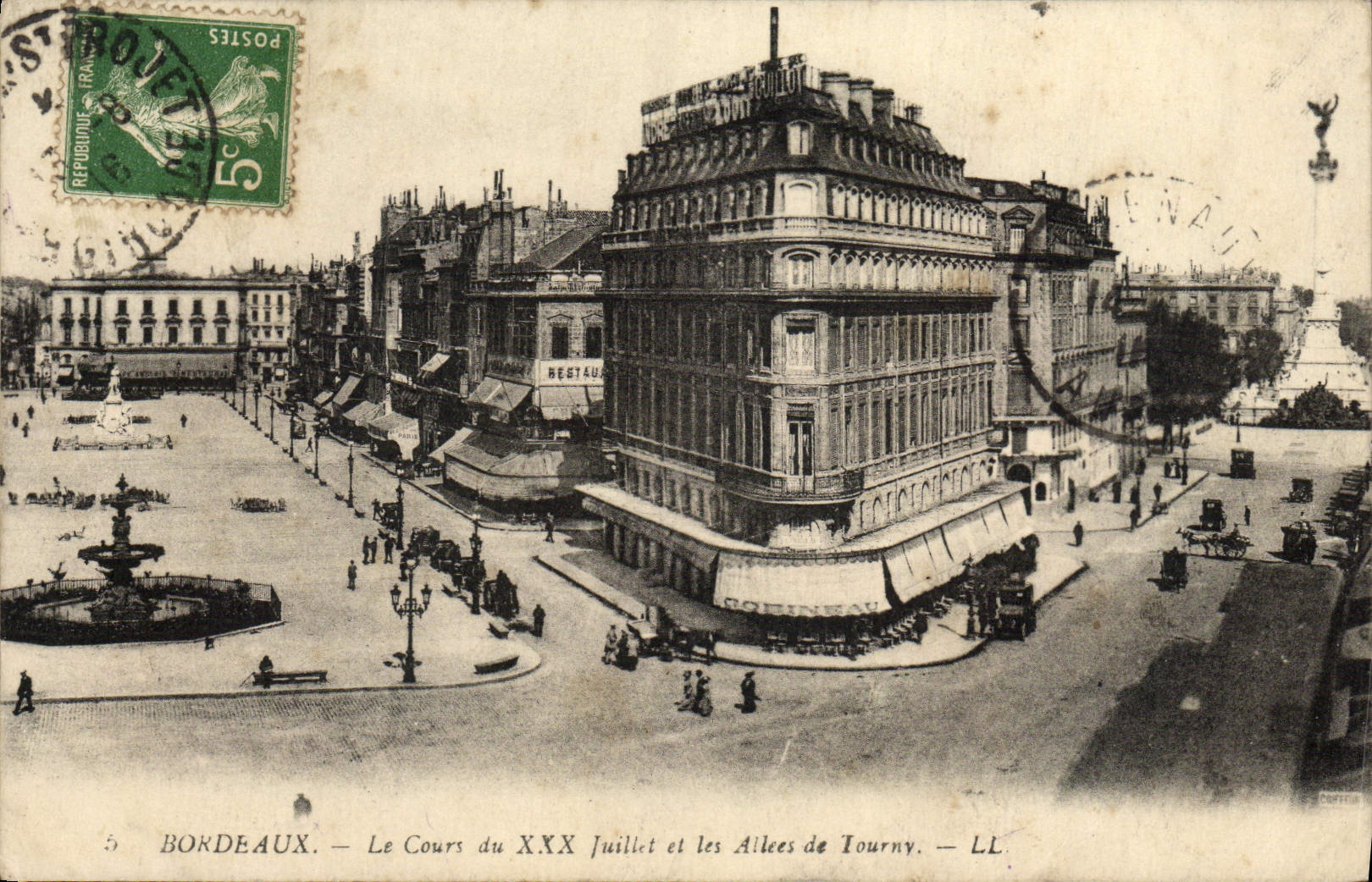 CPA Bordeaux Le Cours Du XXX Juillet et les allees de Tourny