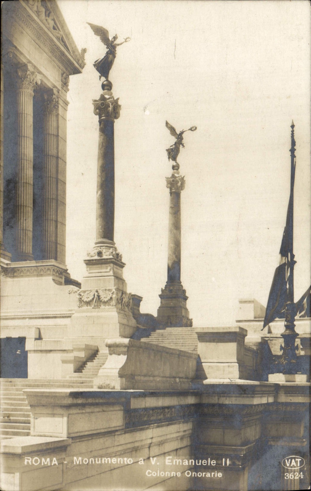 La POSTAL Roma Monumento de la VENDIMIA tiene columna de V Manuel II Onorarie