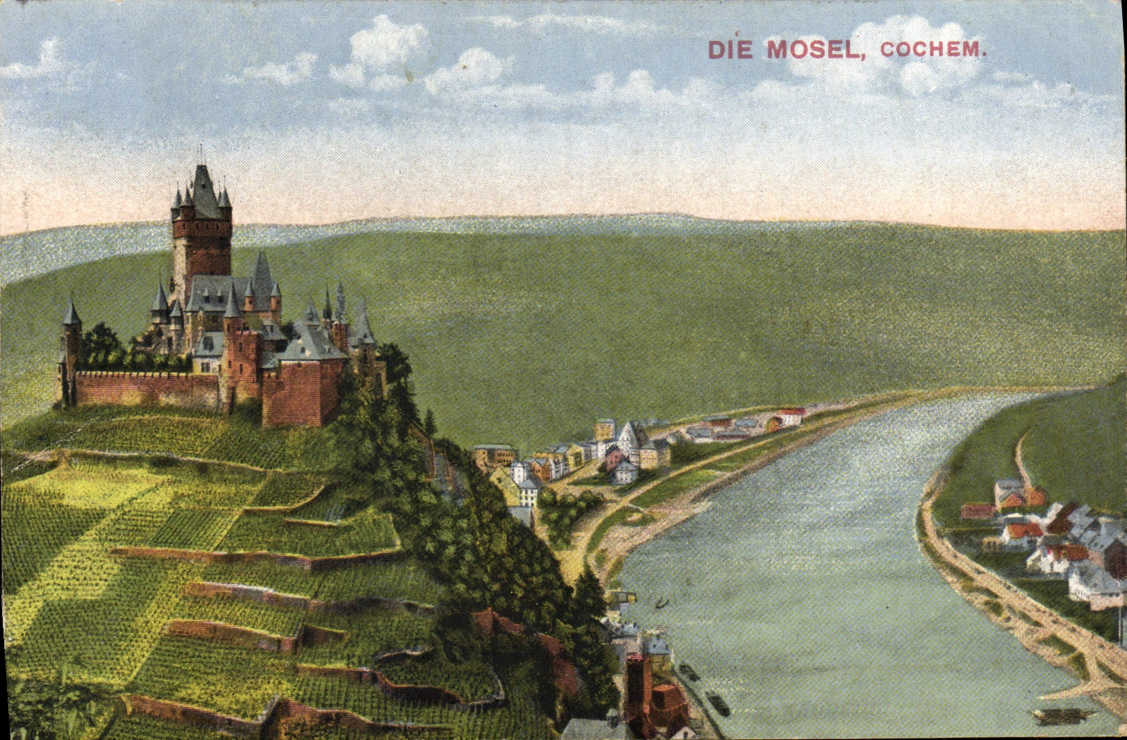 VINTAGE POSTCARD Die Mosel Cochem