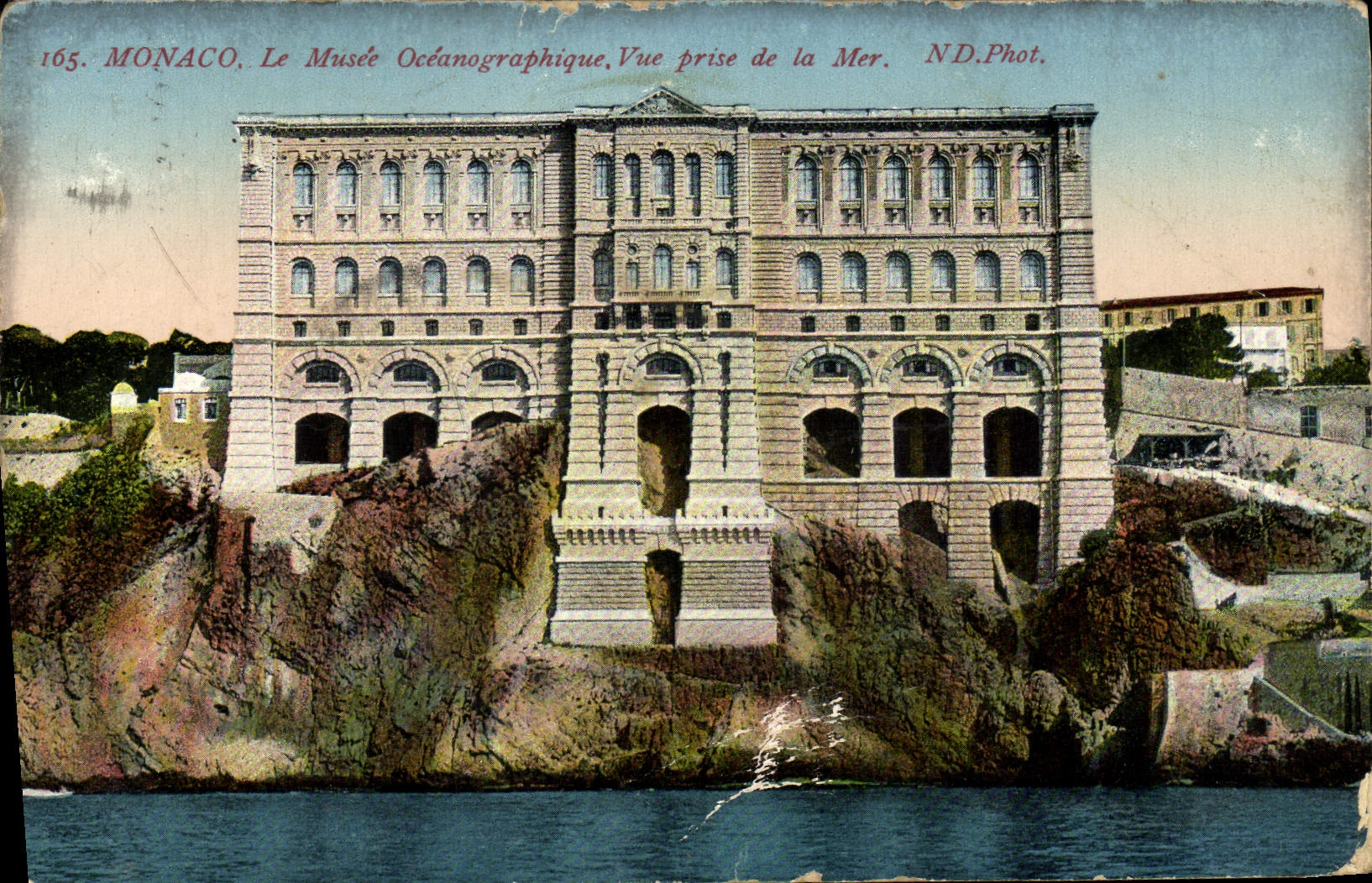 CPA Monaco Musee oceanographique Vue prise de la mer