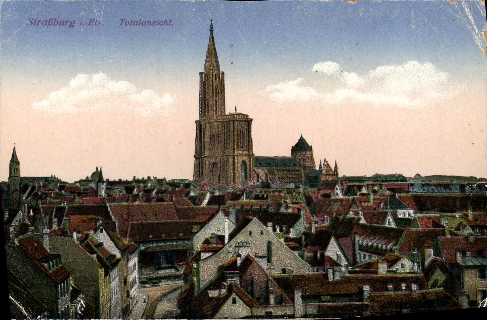 VINTAGE POSTCARD Strasburg Tolalansicht