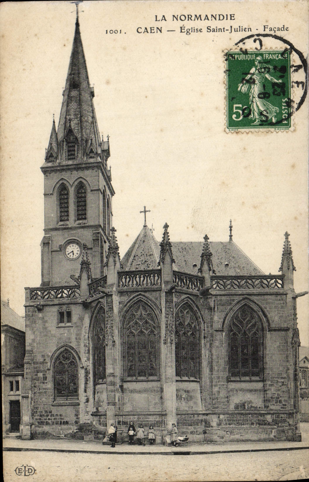 CPA Caen Eglise Saint Julien Facade