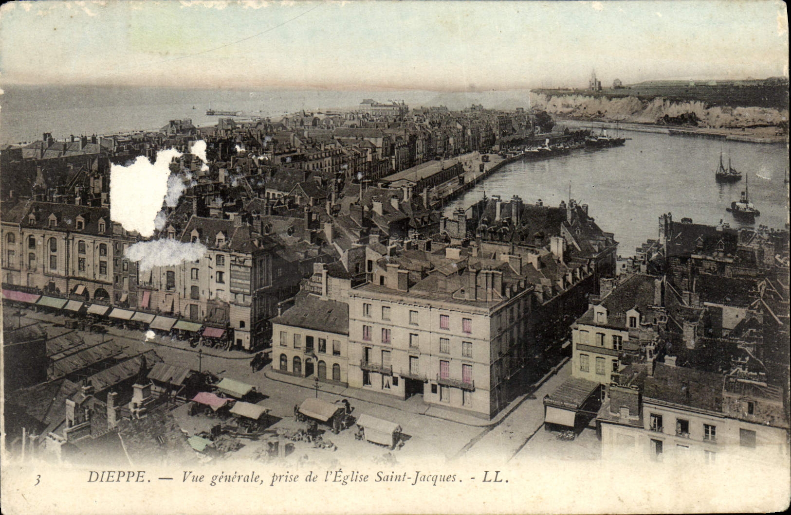 CPA Dieppe Vue Generale Prise de L'Eglise Saint Jacques