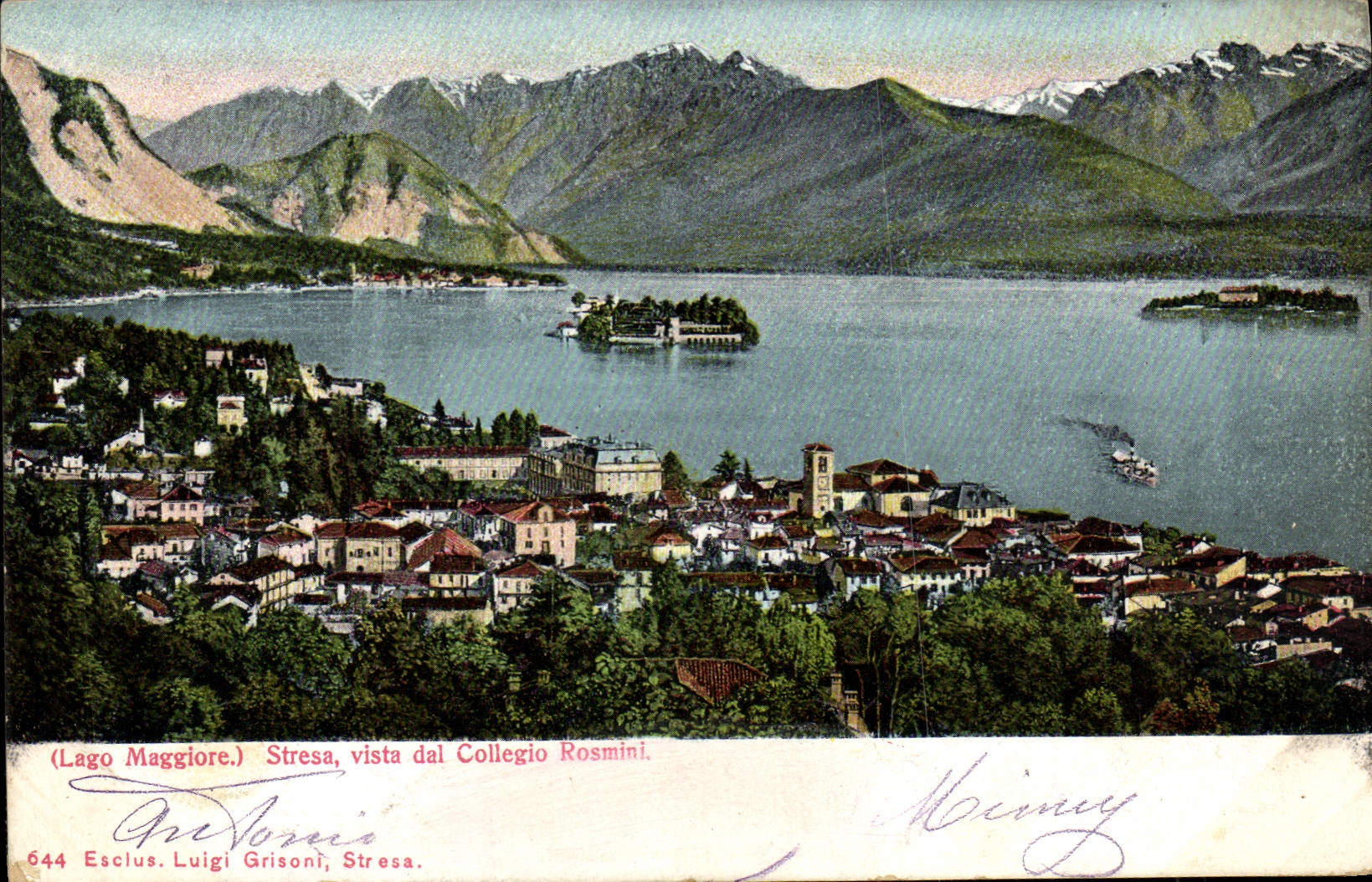 La POSTAL Lago Maggiore de la VENDIMIA tensionó el collegio Rosmini de Vista LED
