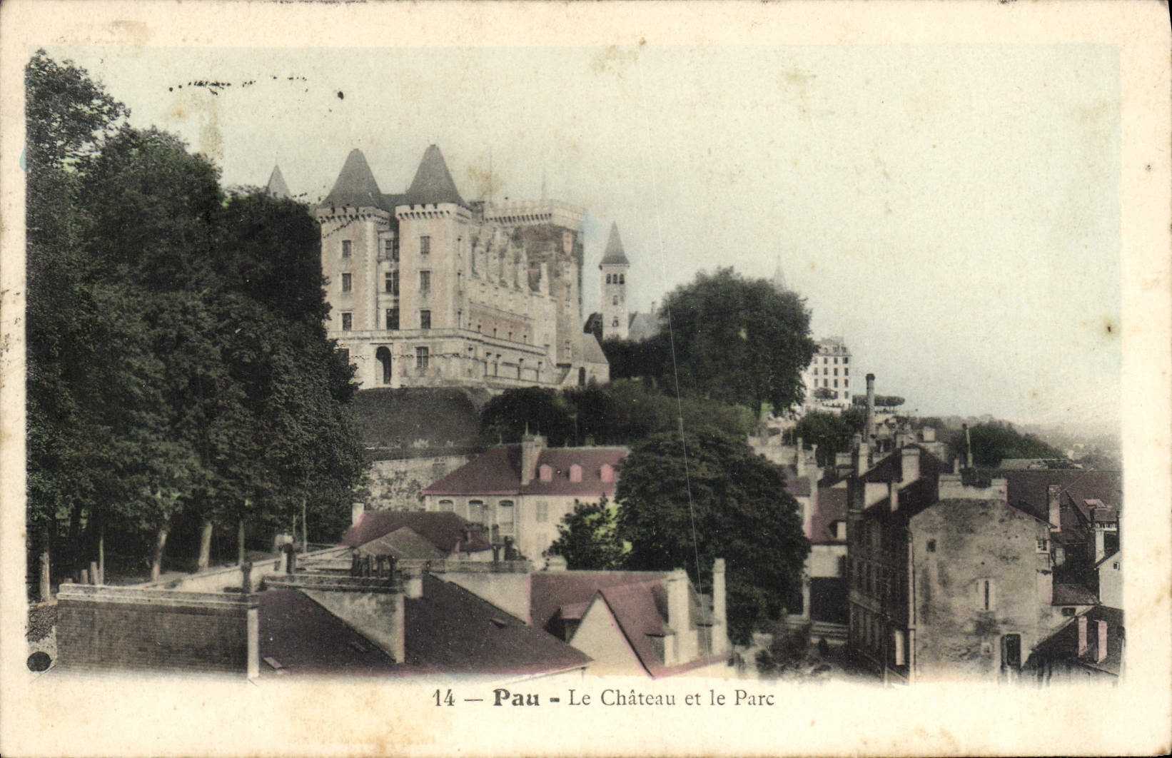 VINTAGE POSTCARD Pau the Castle And the Park