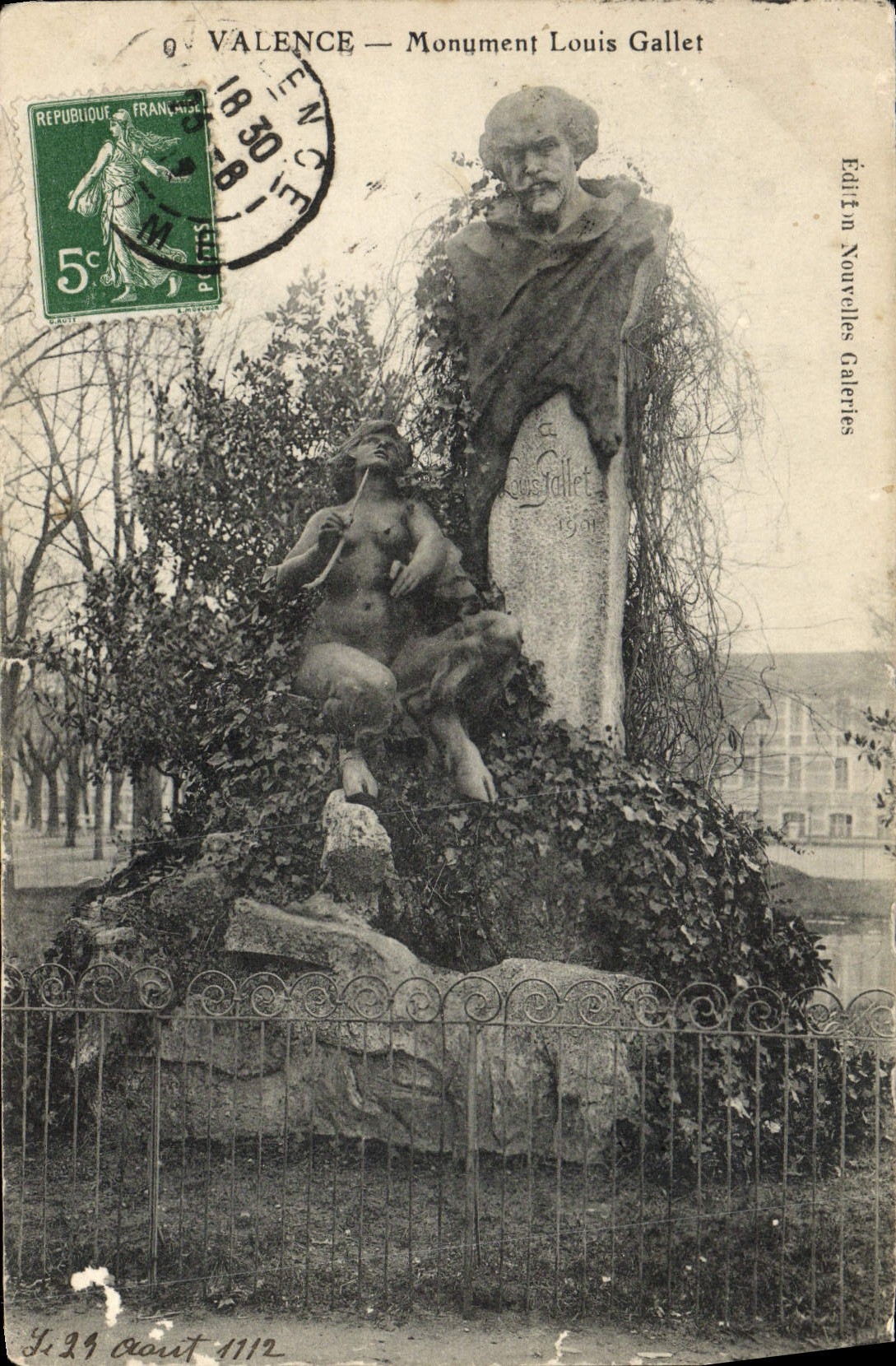 Rodillo de Louis del monumento de la valencia de la POSTAL de la VENDIMIA