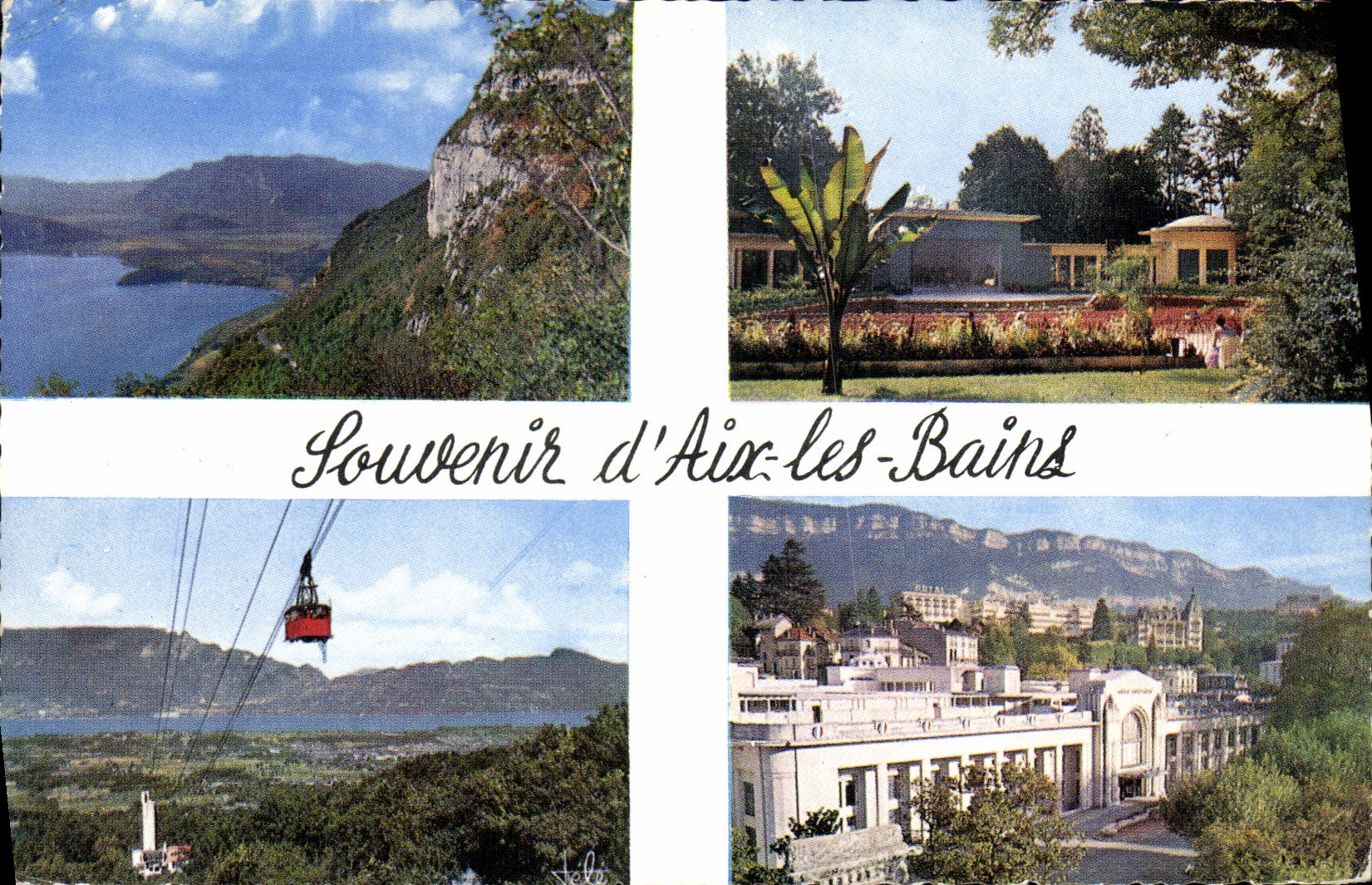 CPM Souvenir D'Aix Les Bains Bout du lac Le parc Teleferique Etablissement thermal