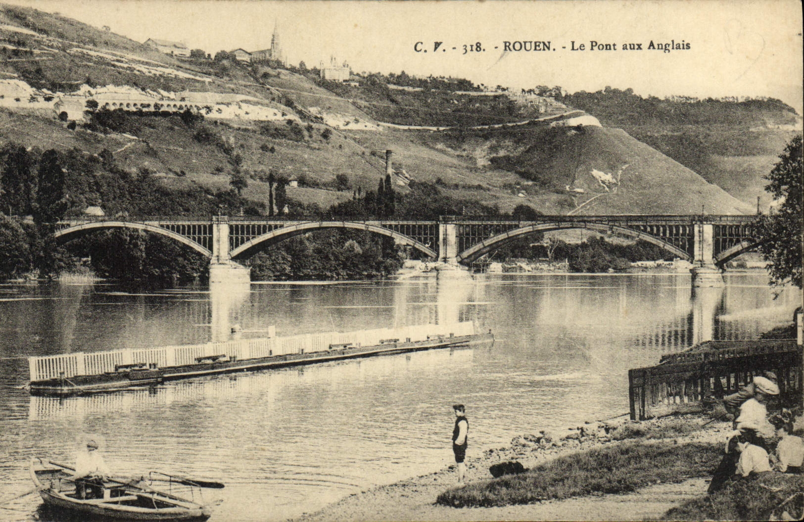VINTAGE POSTCARD Rouen the Bridge With the English