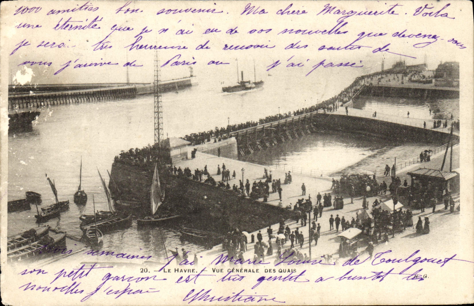 VINTAGE POSTCARD Le Havre View Of the Quays