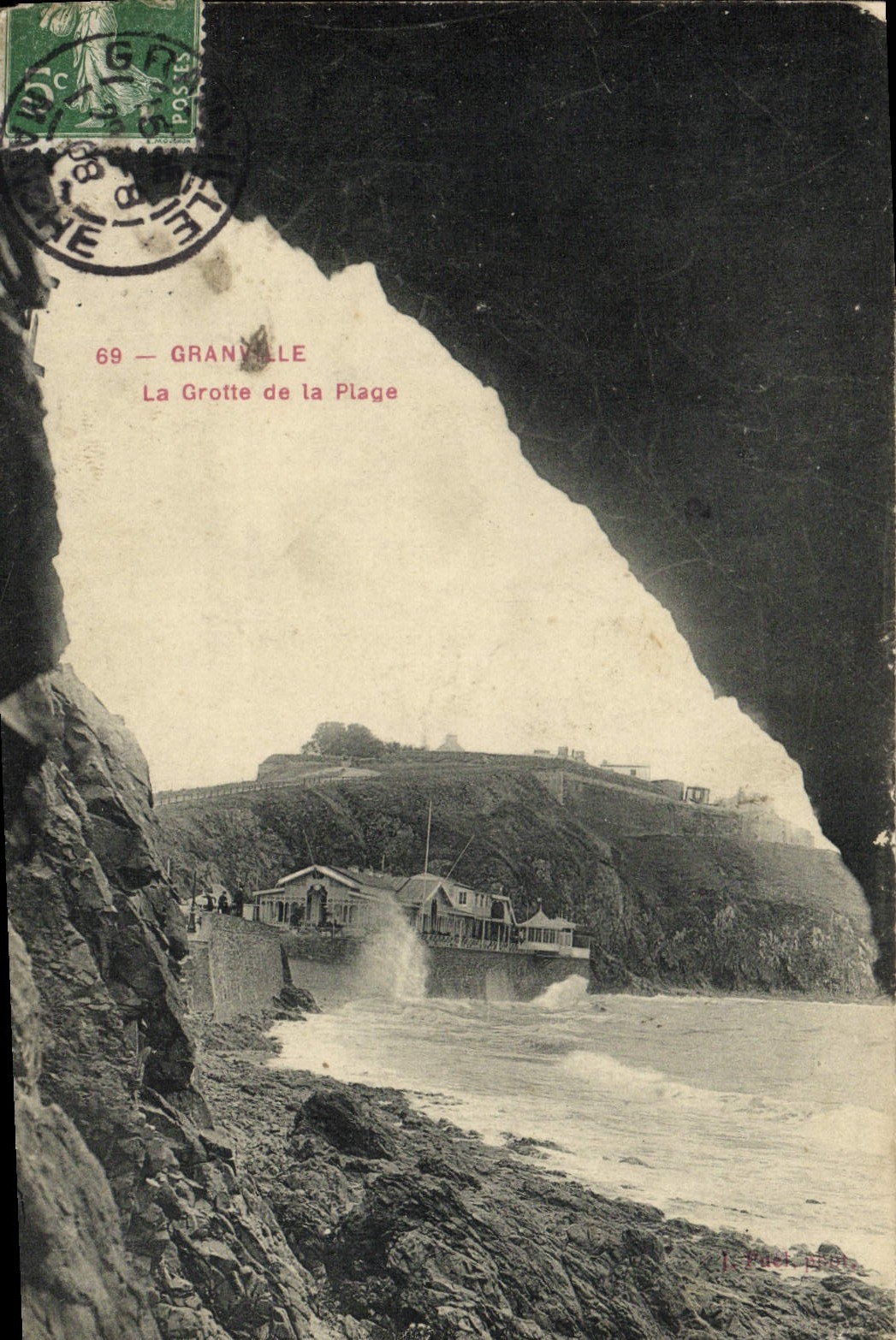 CPA Granville La Grotte De La Plage