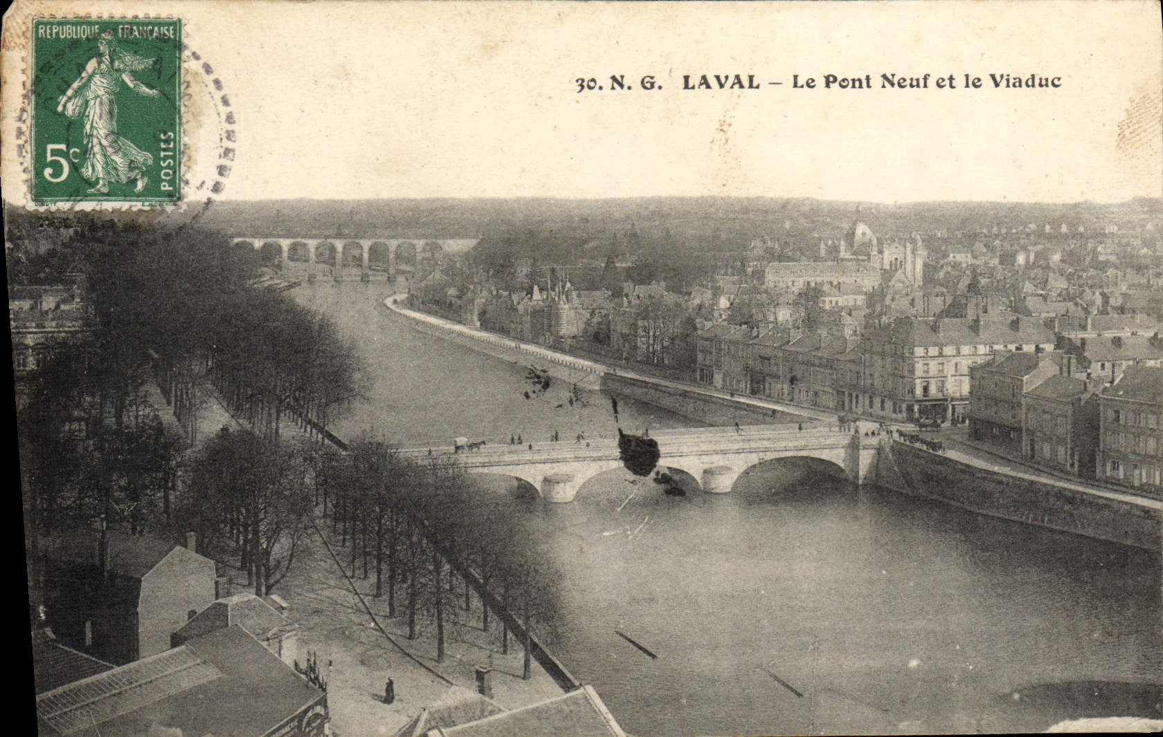 POSTAL Laval de la VENDIMIA el nuevo puente y el viaducto