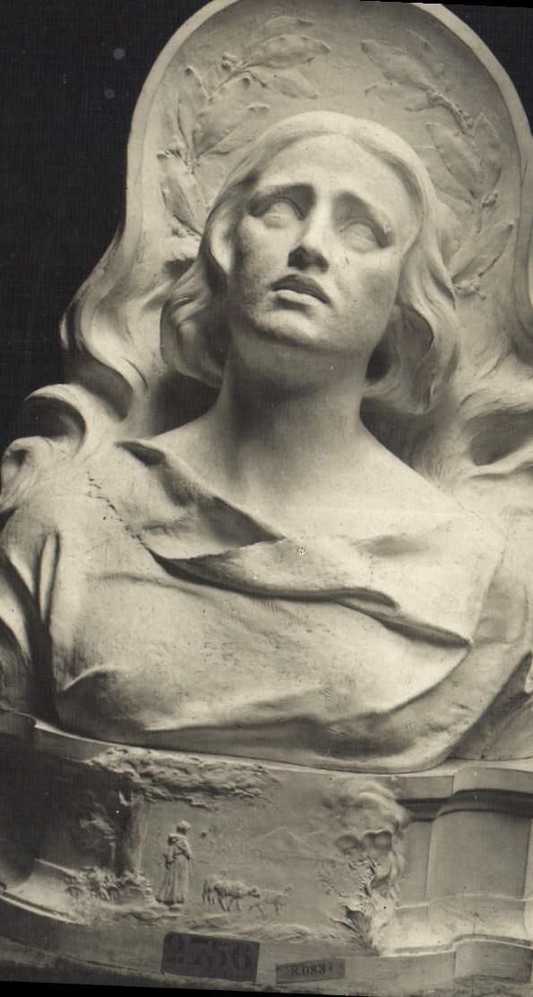 VINTAGE POSTCARD living room 1904 Bust of woman by Fishing