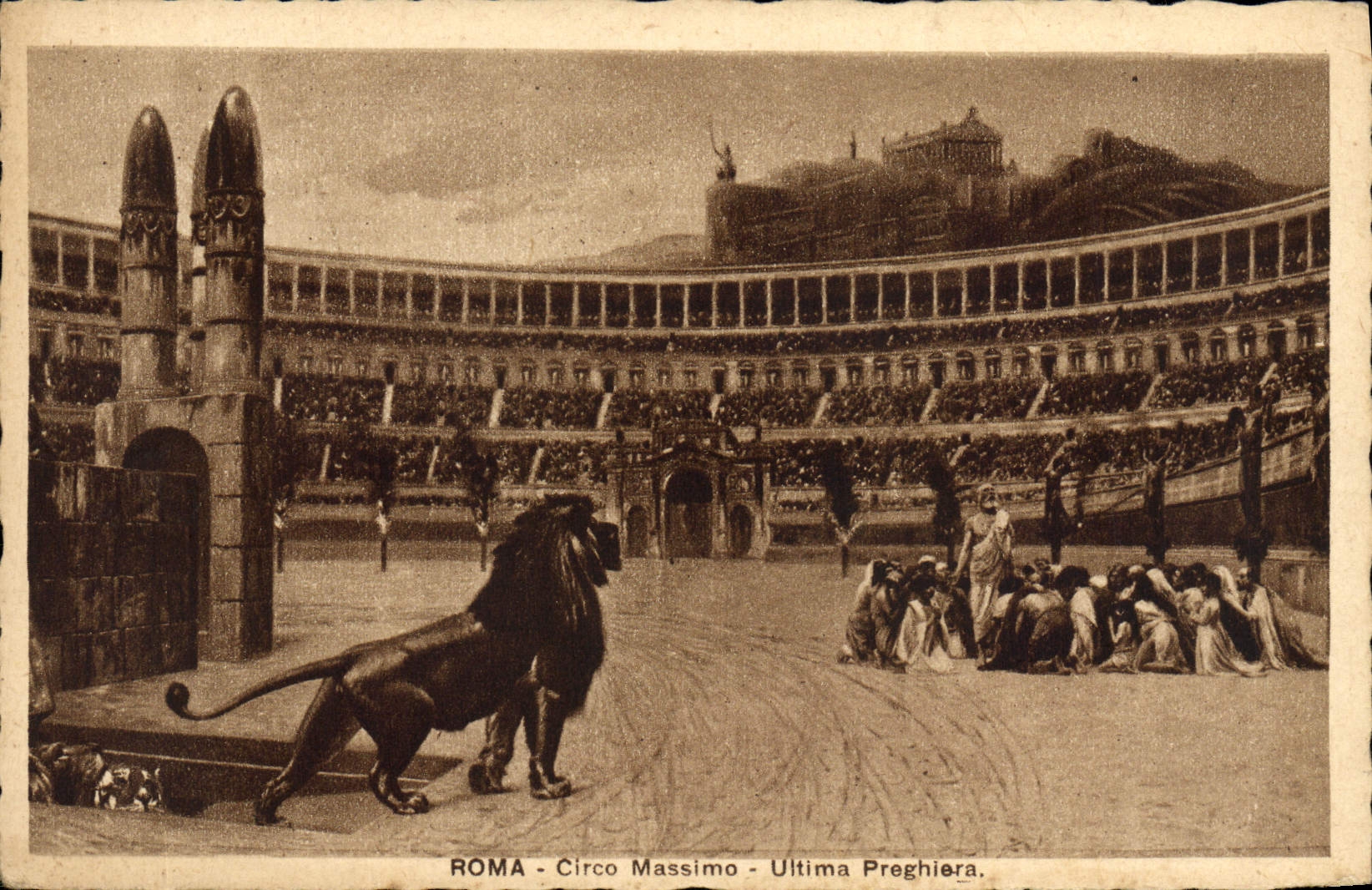 León de Roma Circo Máximo Uitima Preghiera de la POSTAL de la VENDIMIA