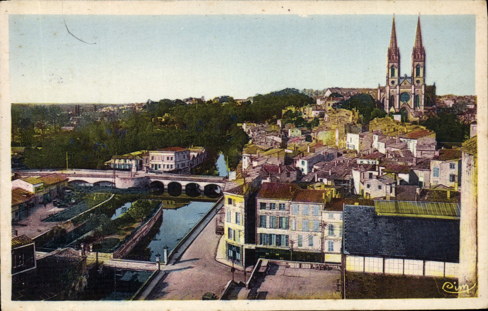VINTAGE POSTCARD Niort Cronstadt Quay And View