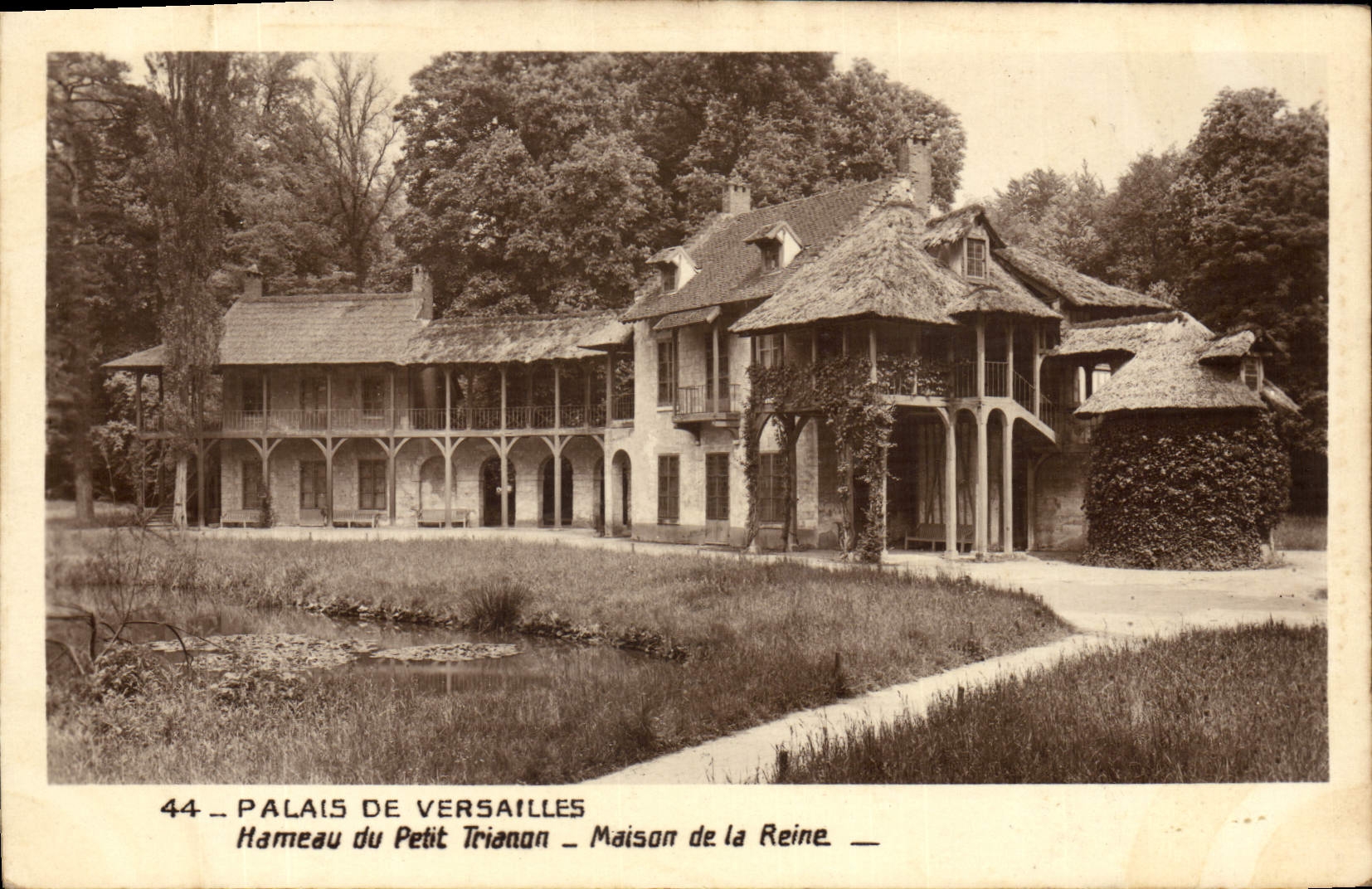 Paladar de la POSTAL de la VENDIMIA de Versalles Hamlet de la pequeña casa de Trianon de la reina