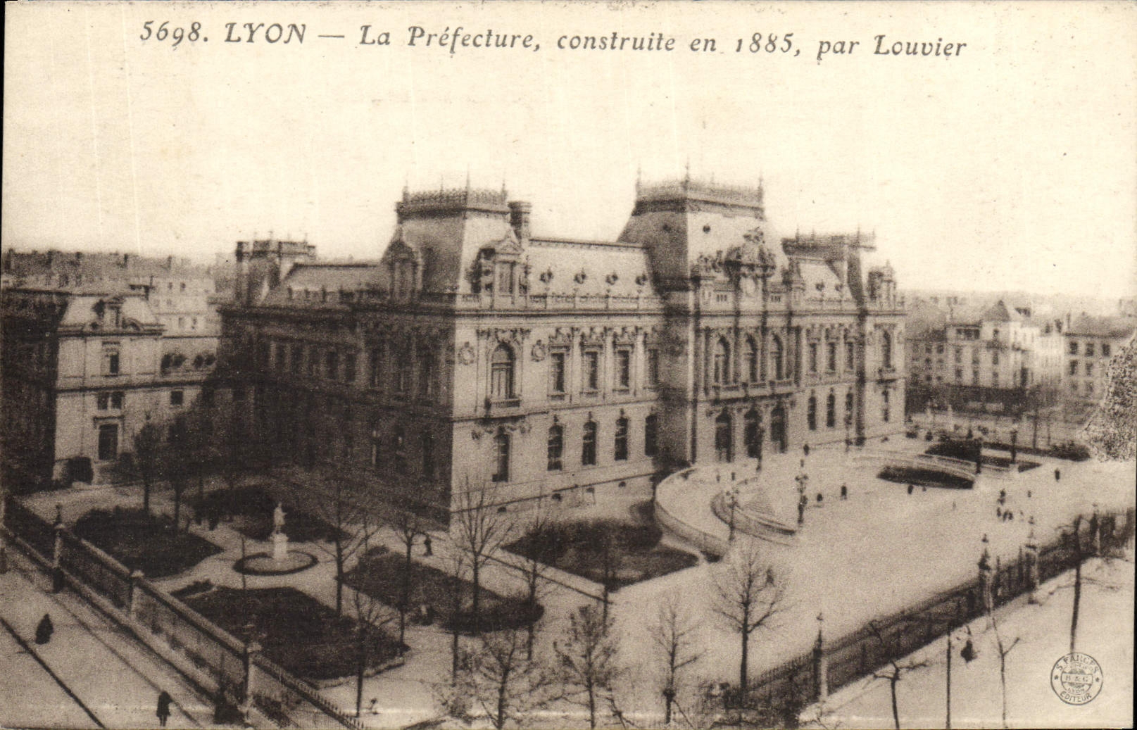 VINTAGE POSTCARD Lyon Prefecture Built In 1885 By Louvier
