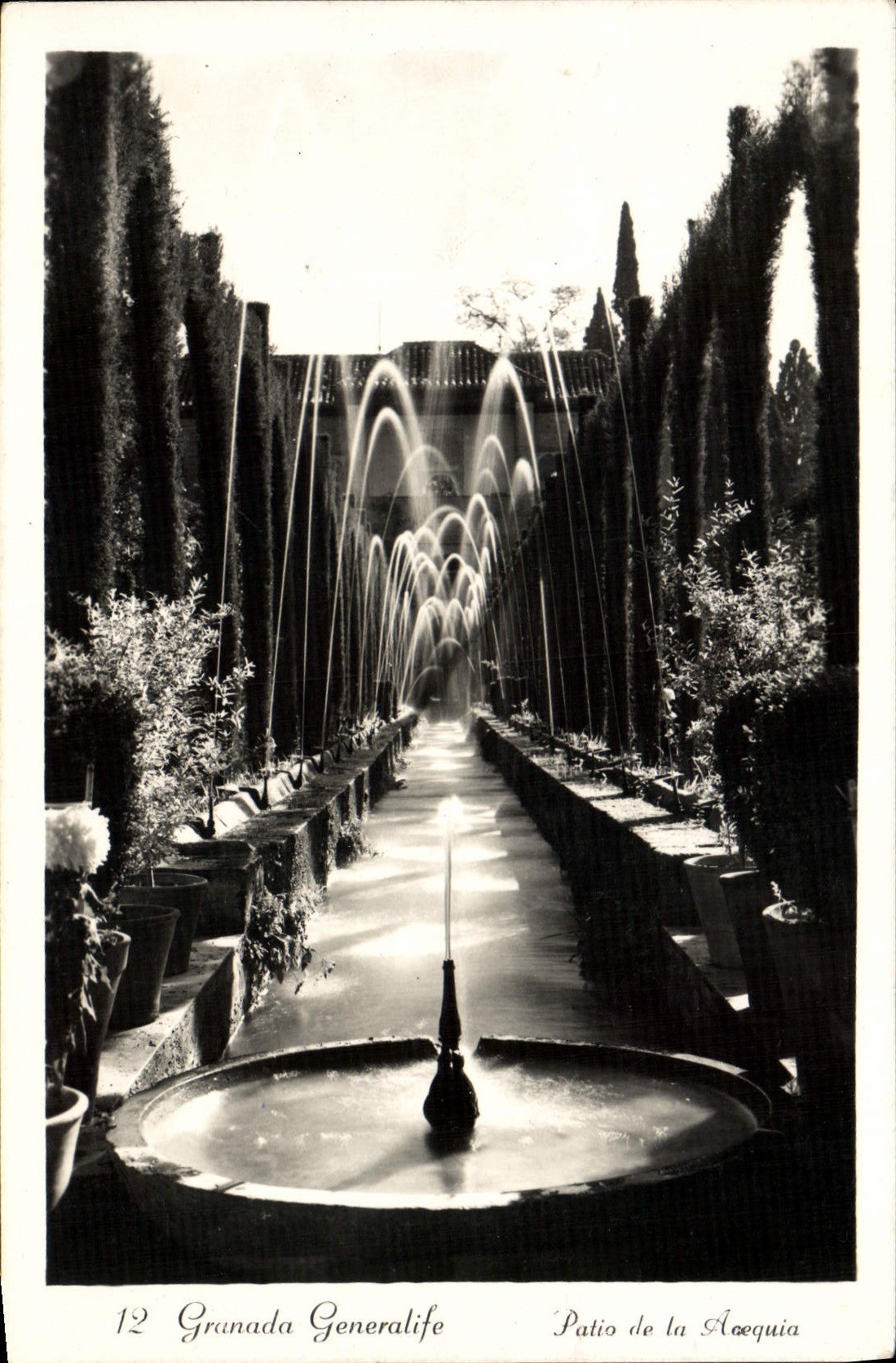 MODERN CARD Granada Generalife Patio Of Acequia