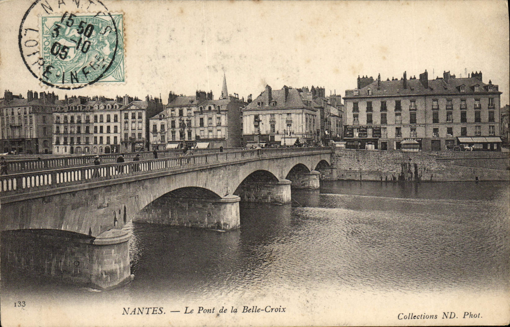 VINTAGE POSTCARD Nantes the Bridge Of the Beautiful Cross