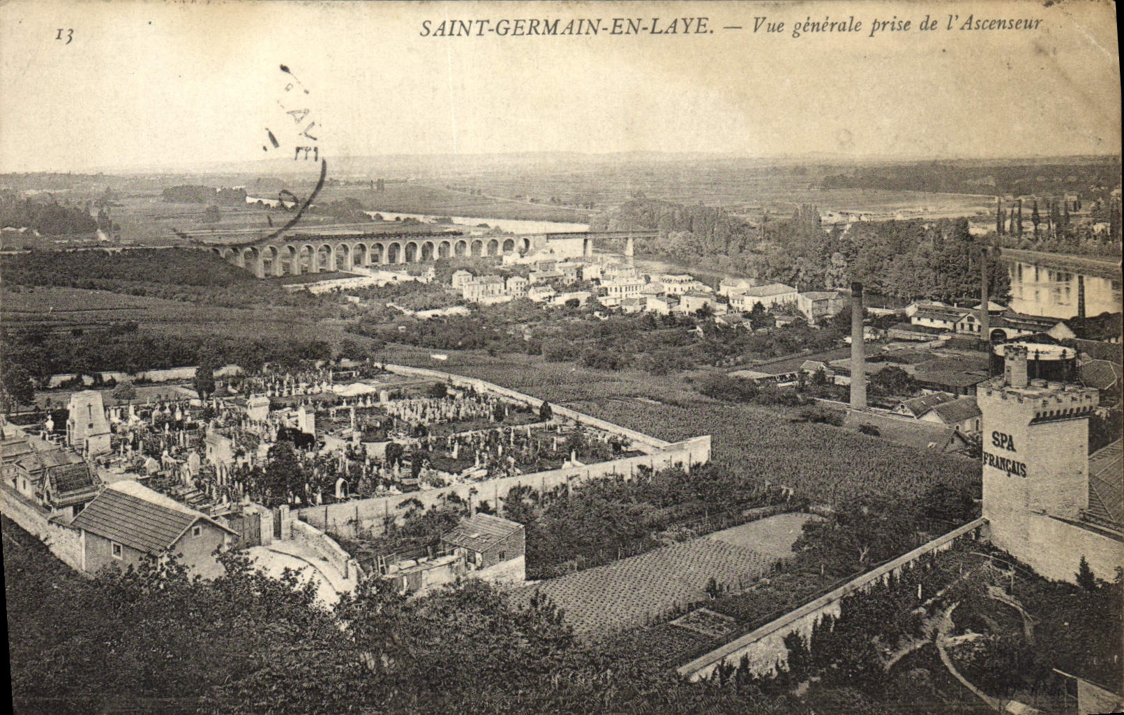 CPA Saint Germain En Laye Vue Generale Prise De l'Ascenseur Cimetiere