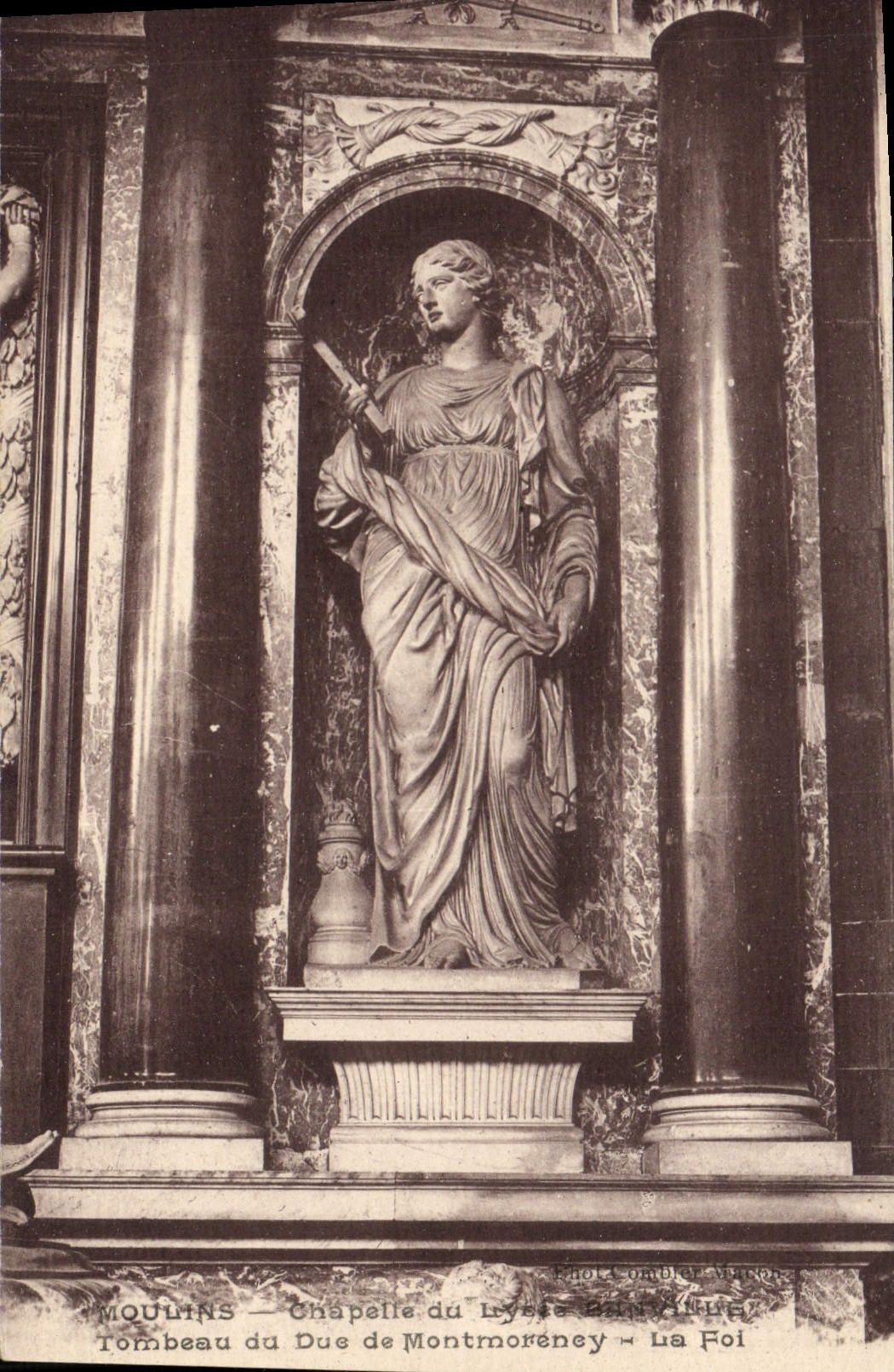 VINTAGE POSTCARD Moulins Vault Of the college Banville Tomb Of the Duke De Montmorency Faith