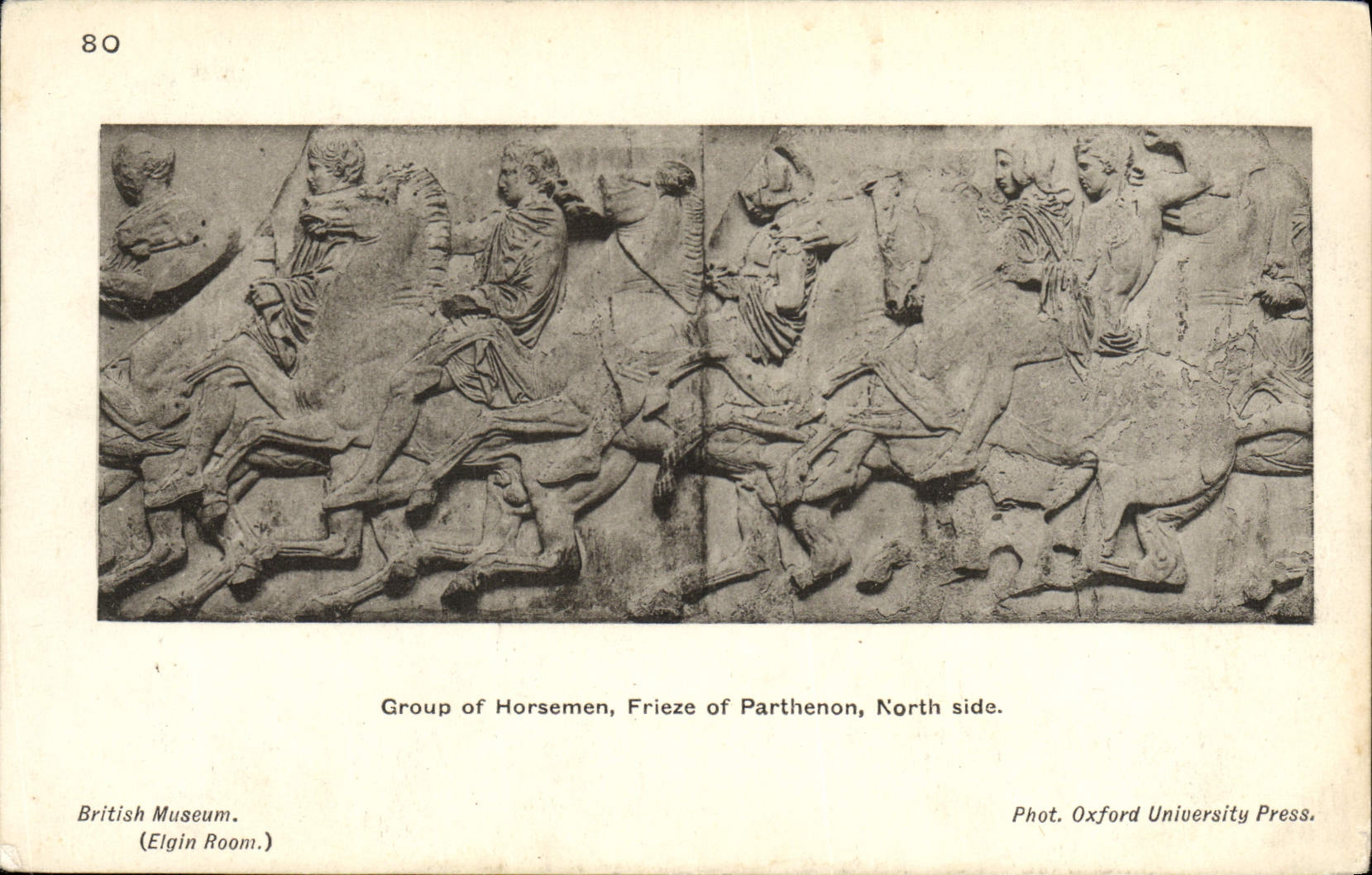 CPA Group Of Horseman Frieze Of Parthenon North Side British Museum London
