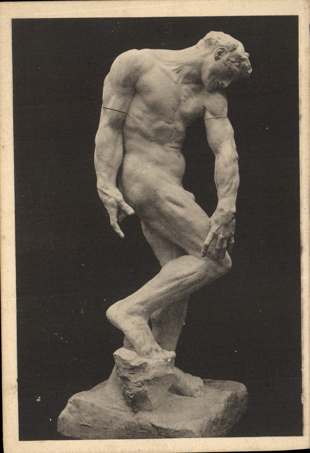 VINTAGE POSTCARD Sculpture Man