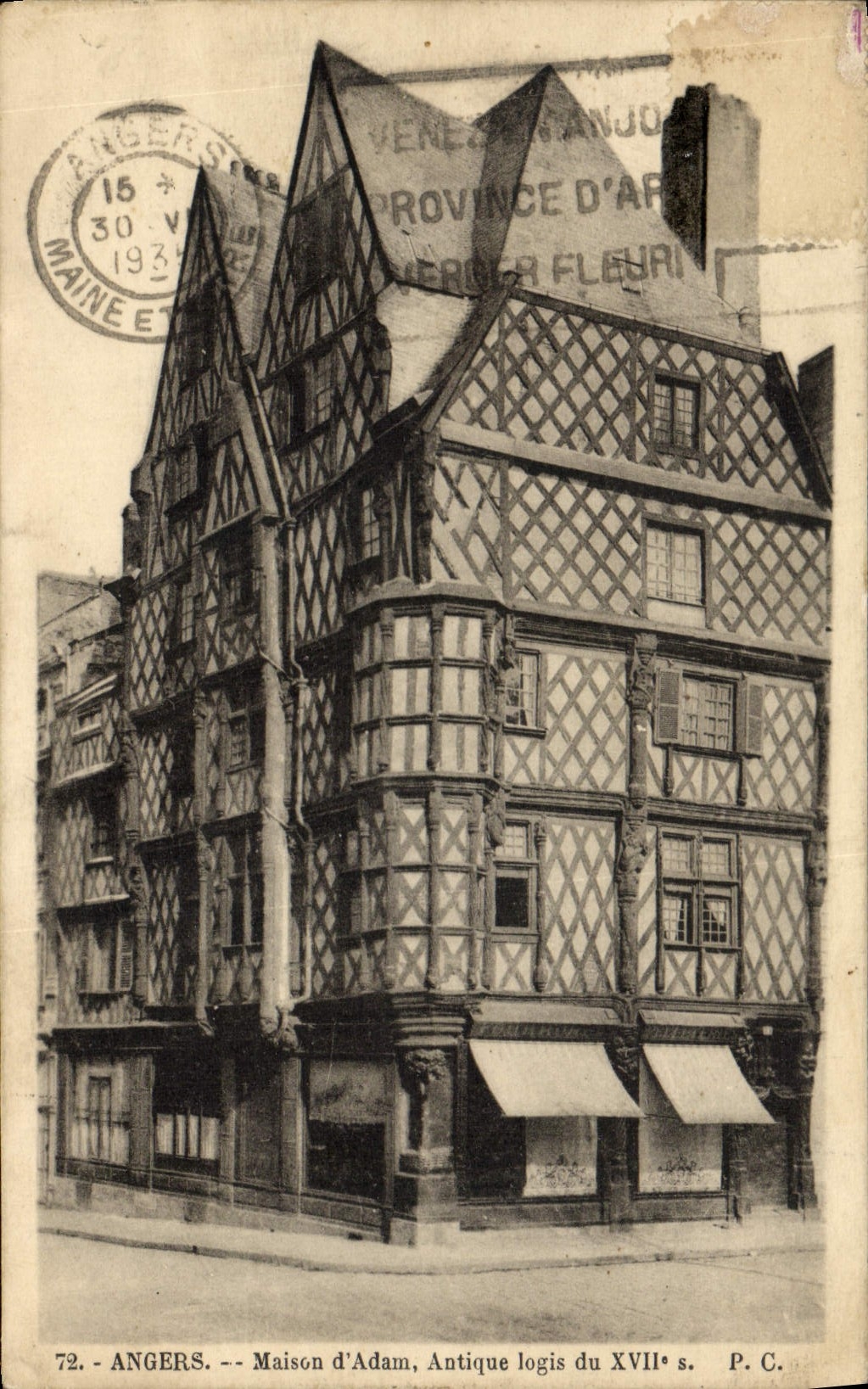 CPA Angers Maison d'Adam antique Logis Du 17eme