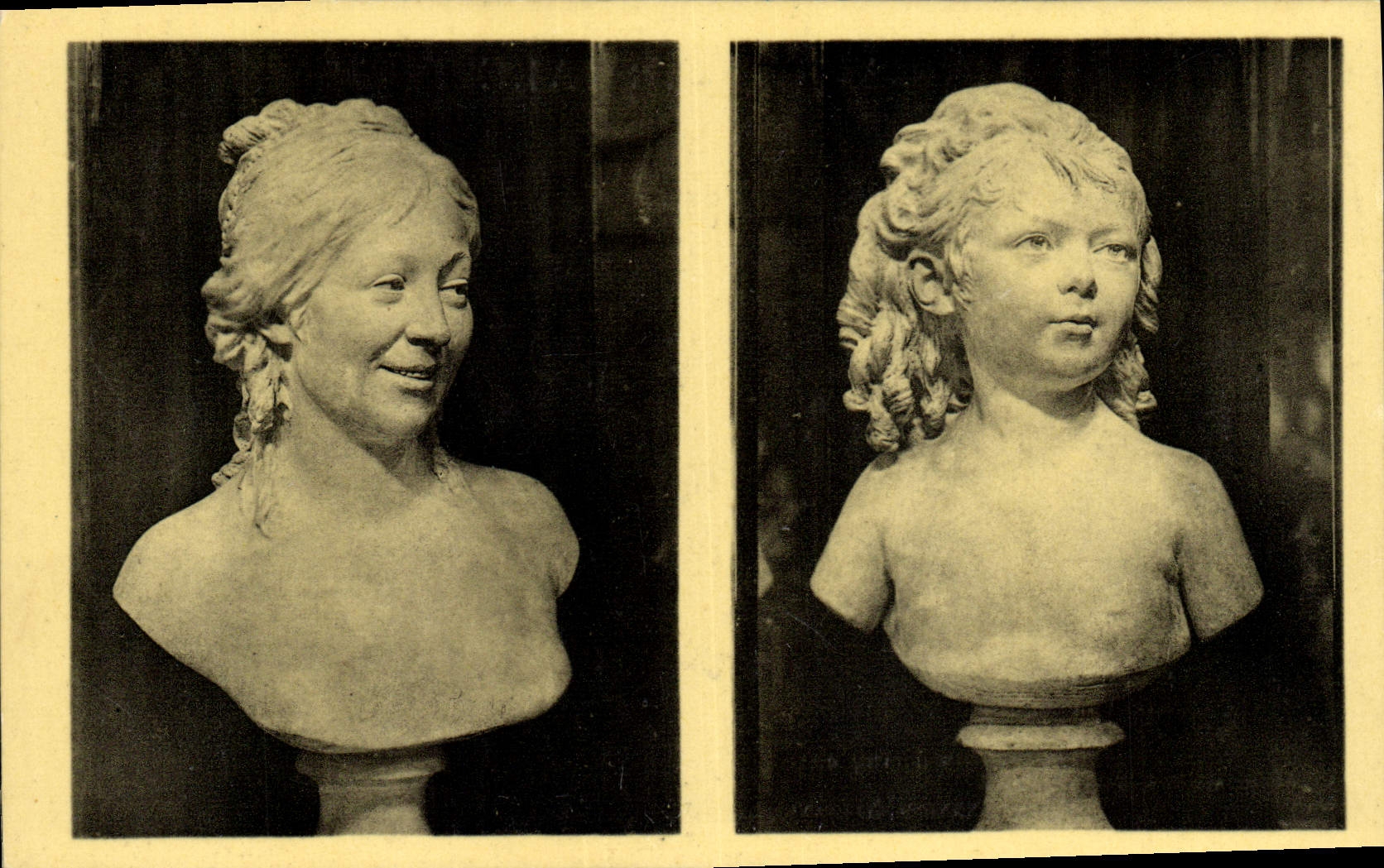 VINTAGE POSTCARD Houdon Buste Of Mrs. Houdon Sabine Houdon is five years old Paris Musee Of Louvre