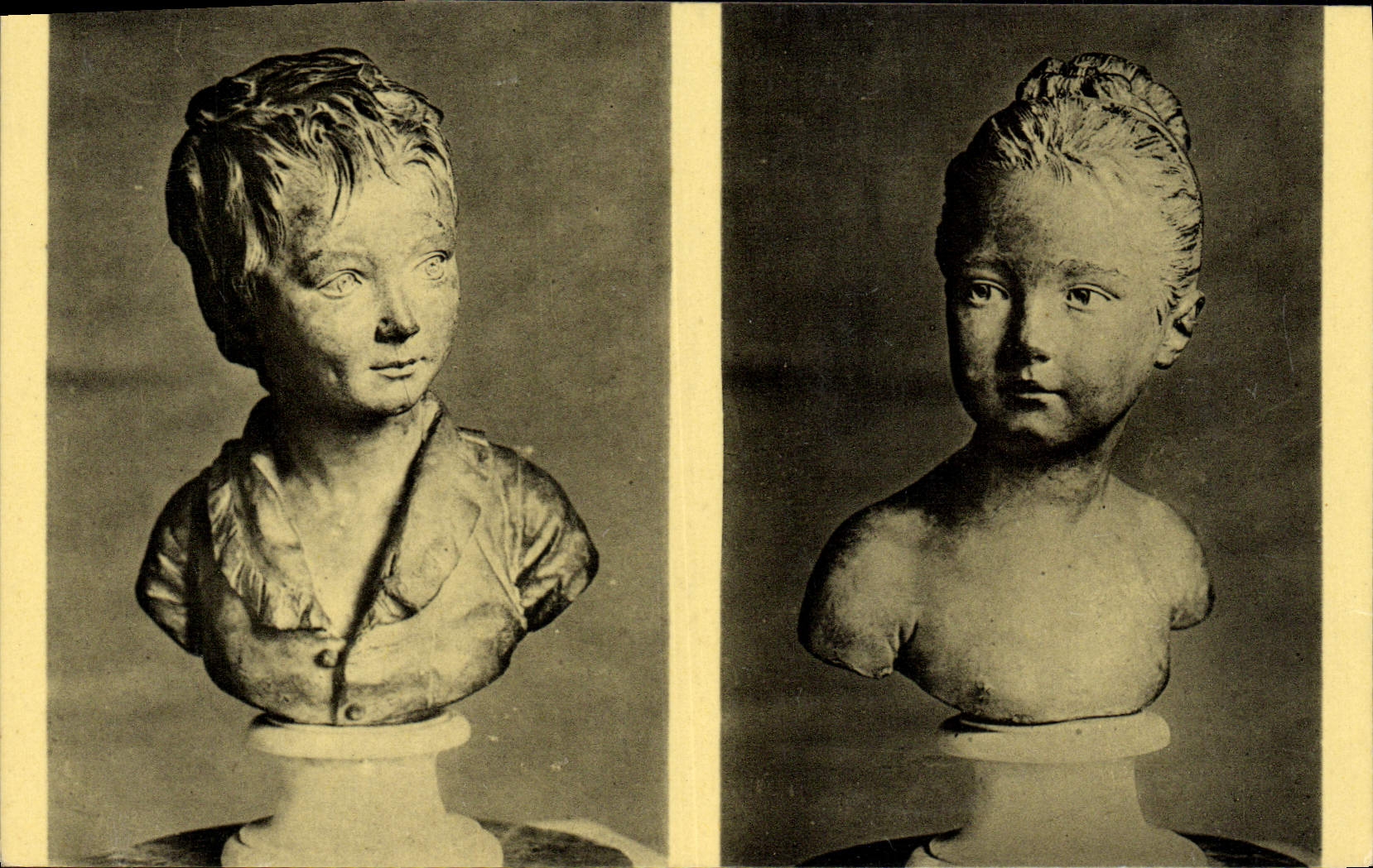 VINTAGE POSTCARD Houdon Bust Of Alexandre Brongniart Louise Child Paris Museum Of Louvre