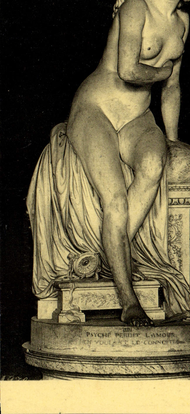 VINTAGE POSTCARD Pajou Psyche Abandoned Paris Museum Of Louvre