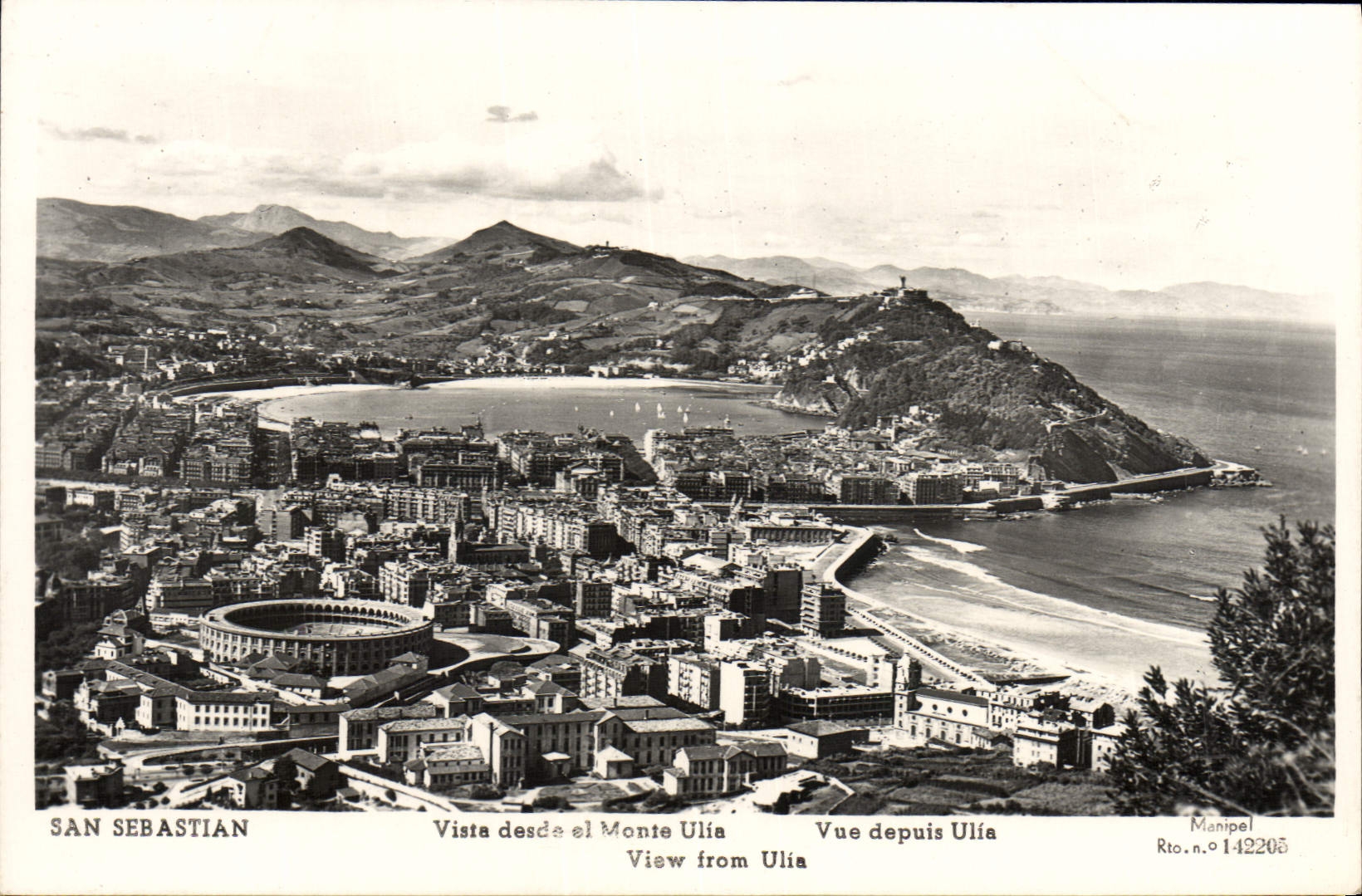 MODERN CARD San Sebastian Vista Desde El Monte Ulia Vue Since Ulia