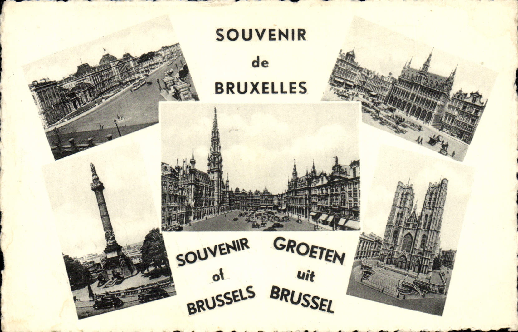 VINTAGE POSTCARD To remember Of Brussels